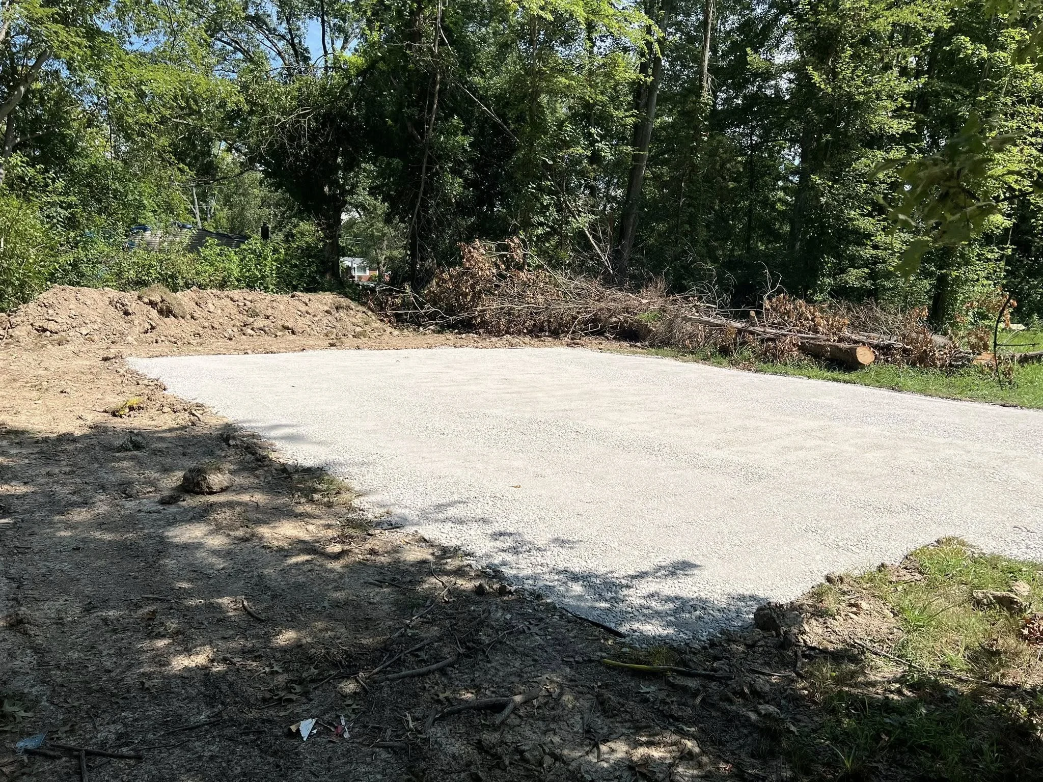 New gravel pad installation for shed or equipment in Greater Cincinnati