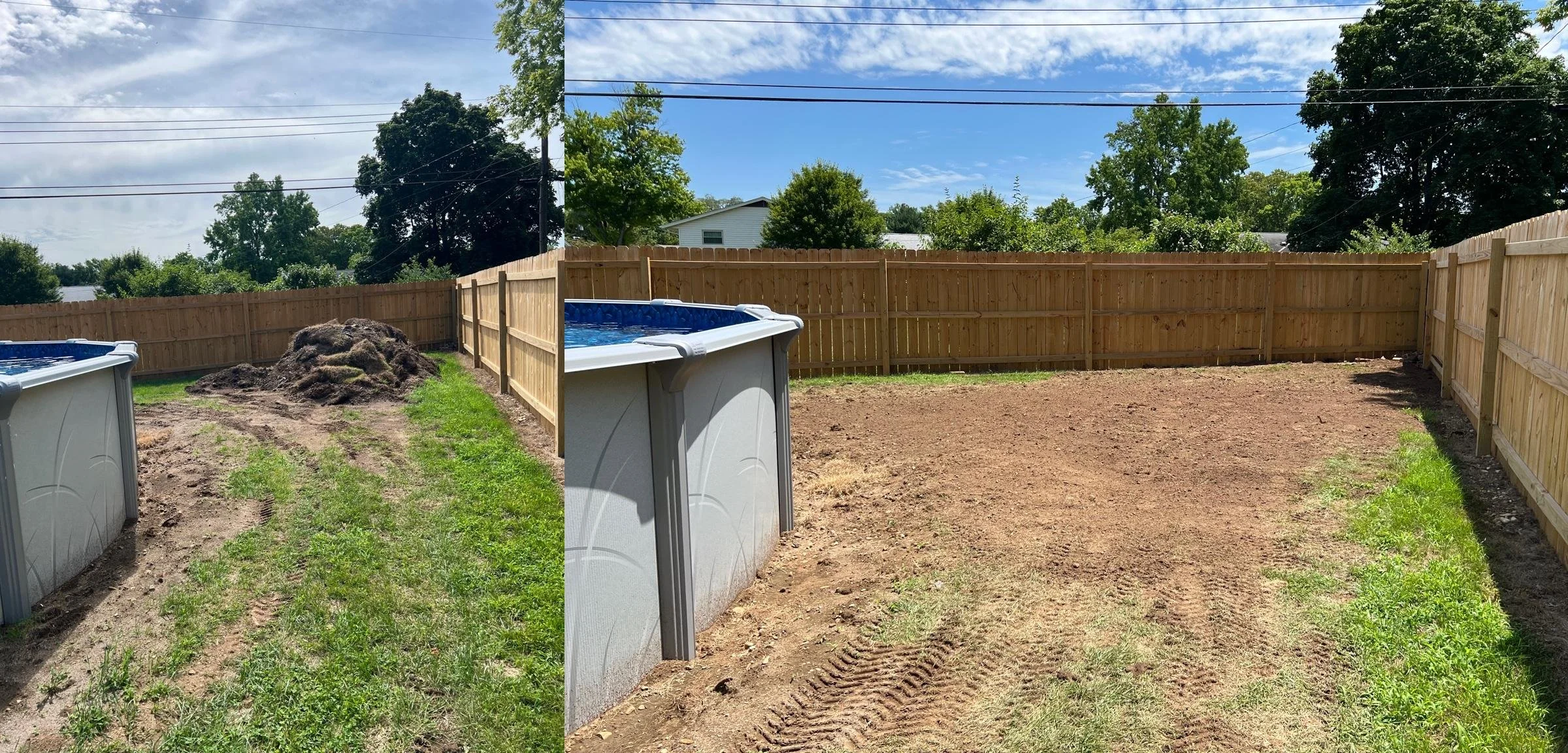 Dirt removal and haul off and grading.