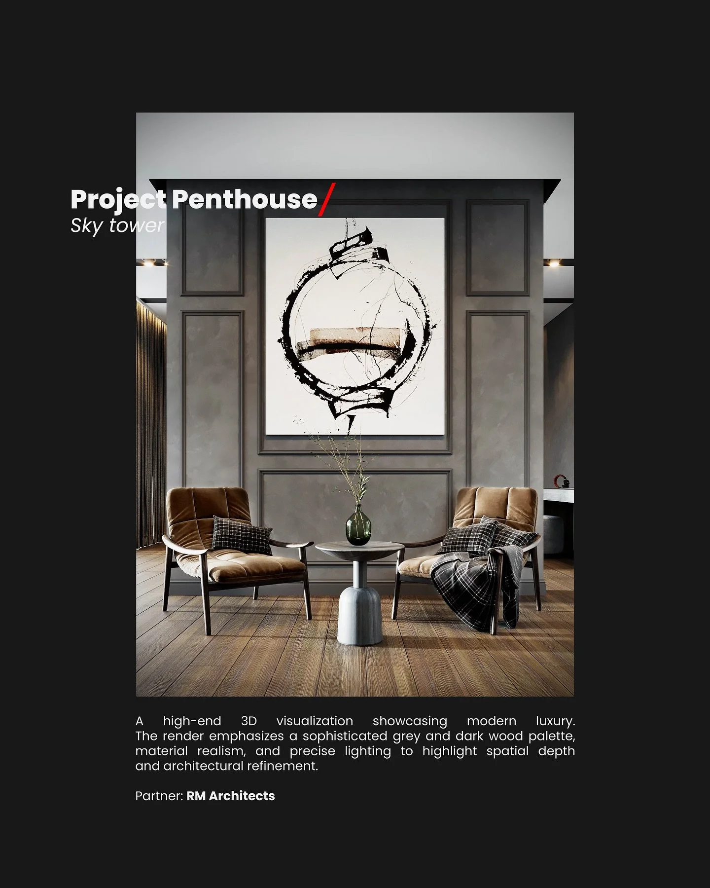 Project Penthouse , Sky Tower.

Rendered by @t7studios 
Designed by @rm.architects 

#uae #3drender #design #architecture #lebanon