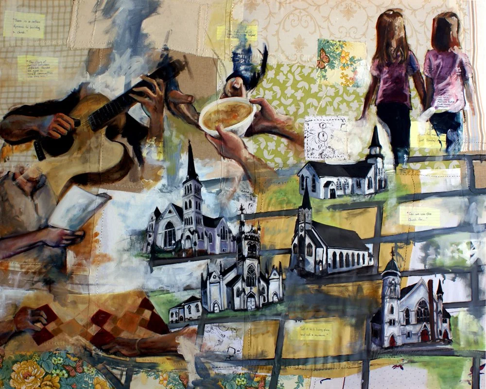 Lunenburg Series: Churches, oil on sewn canvas, 2011