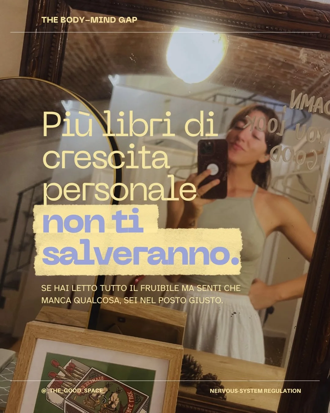 I libri, la lettura, la conoscenza fanno sicuramente la loro parte. Ma si arriva a un punto in cui pi&ugrave; conoscenza non aiuta effettivamente a non ricadere nei soliti pattern. 

C&rsquo;&egrave; un gap tra ci&ograve; che la mente potrebbe aver i