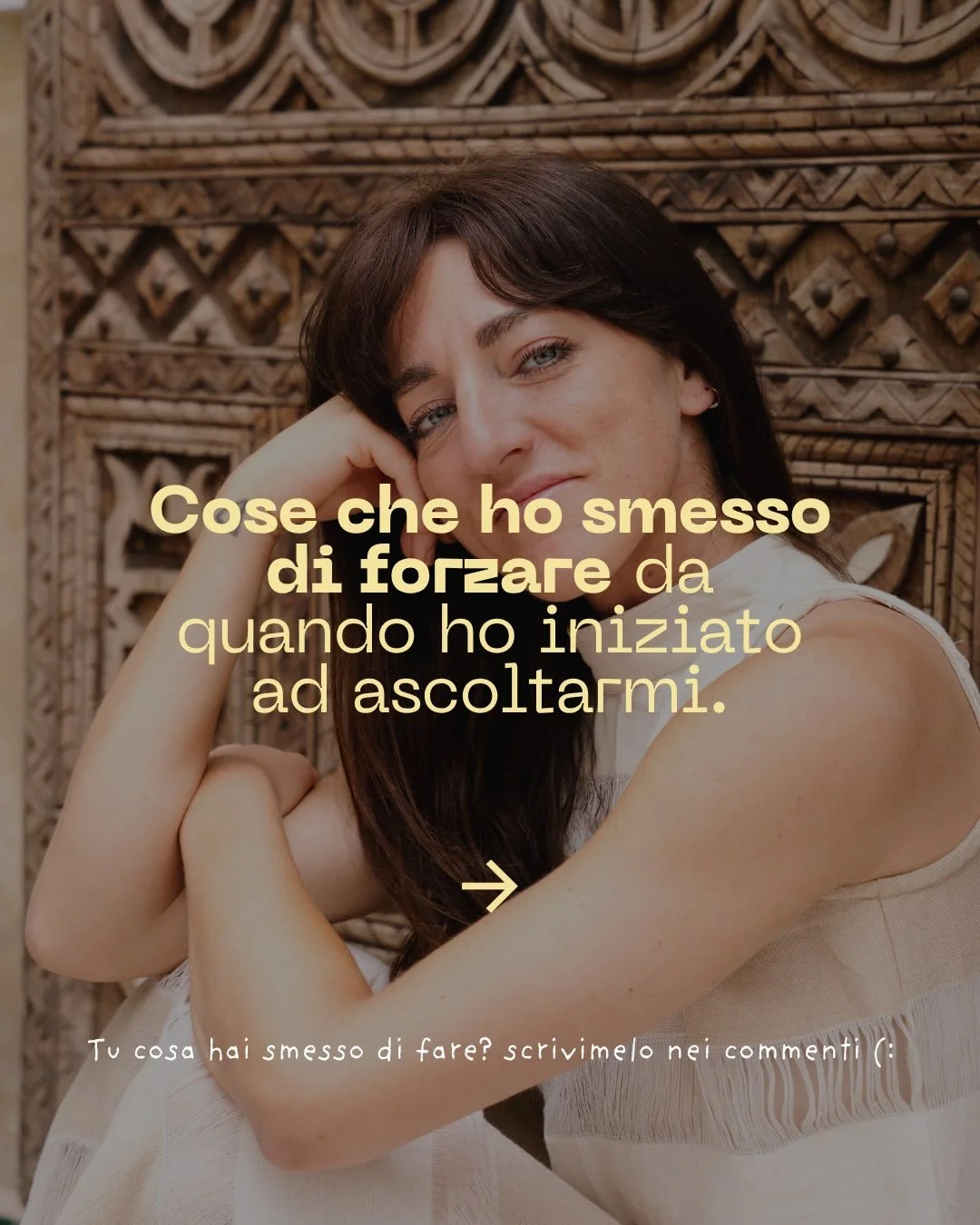 Per un sacco di tempo ho pensato che se una cosa non funzionava fosse perch&eacute; non mi stavo impegnando abbastanza.

Poi ho capito che quasi niente di quello che stavo forzando aveva bisogno di pi&ugrave; sforzo. Aveva bisogno che io lo lasciassi
