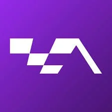 Stylized white logo on a purple gradient background.