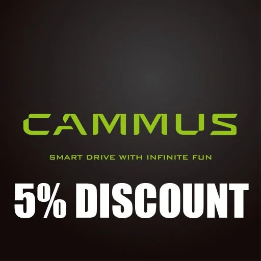 Cammus logo with the slogan 'Smart Drive with Infinite Fun' and a 5% discount offer.