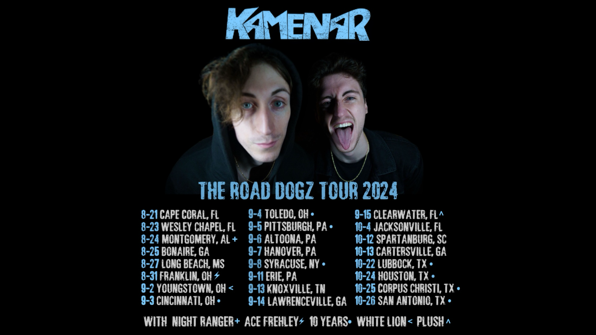 Kamenar announces a big national tour featuring shows with Ace Frehley, Night Ranger and more