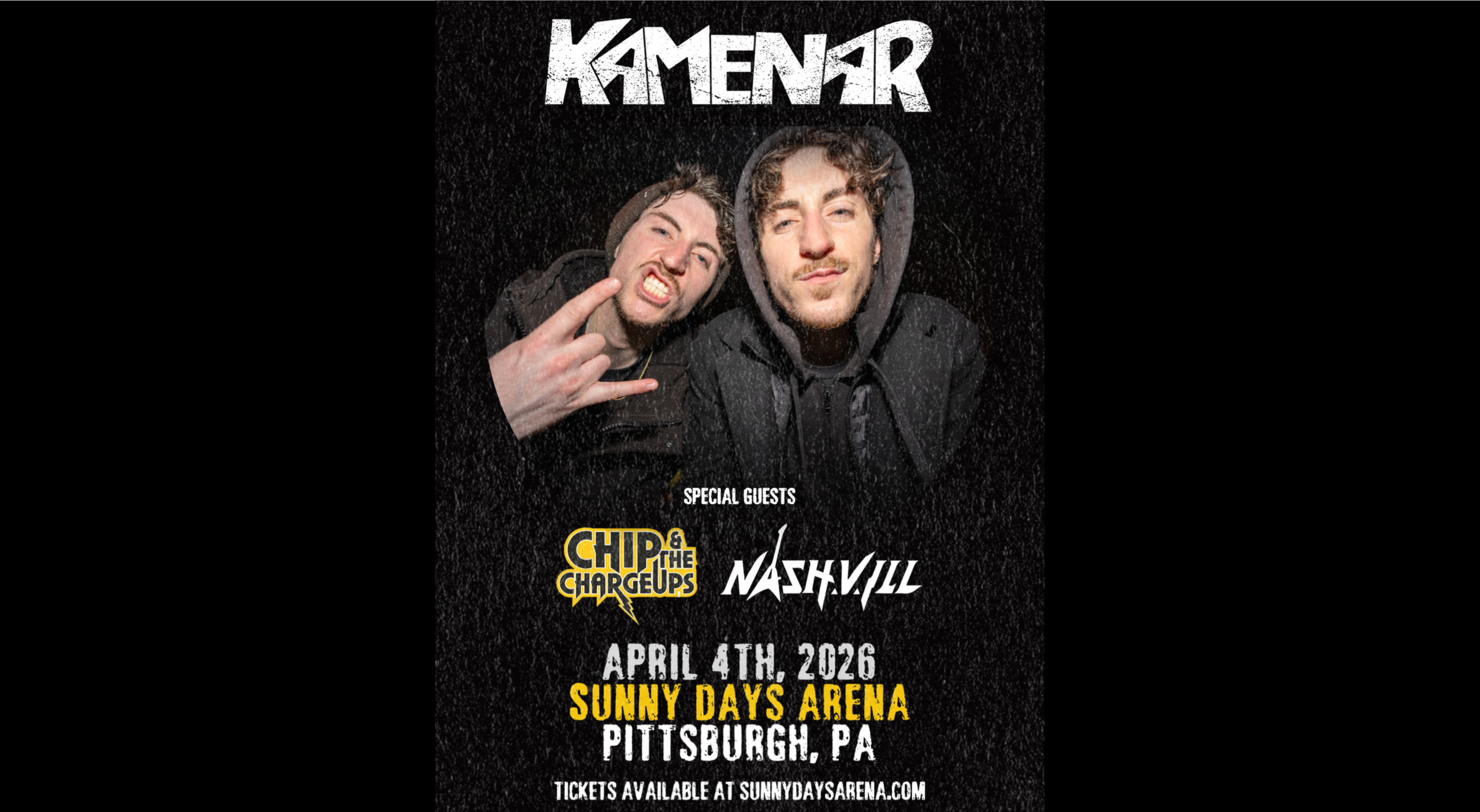 TWIN BROTHER ROCK BAND KAMENAR BRINGS THEIR “CUMIN’ ATCHA LIVE TOUR” TO PITTSBURGH’S SUNNY DAYS ARENA