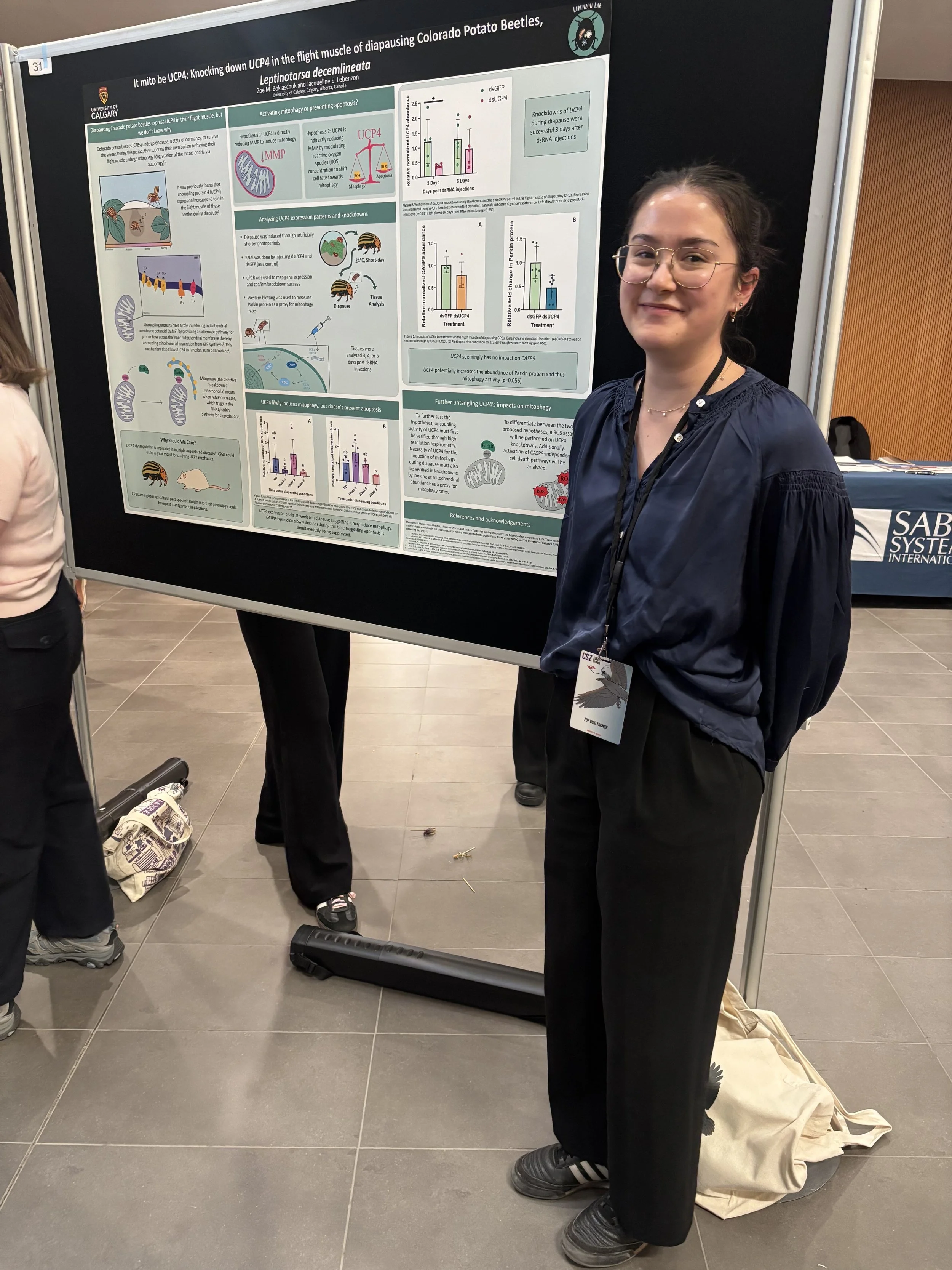 Zoe Boklaschuk, Undergrad Researcher turned Flea Beetle Technician, resident mitochondriac.
