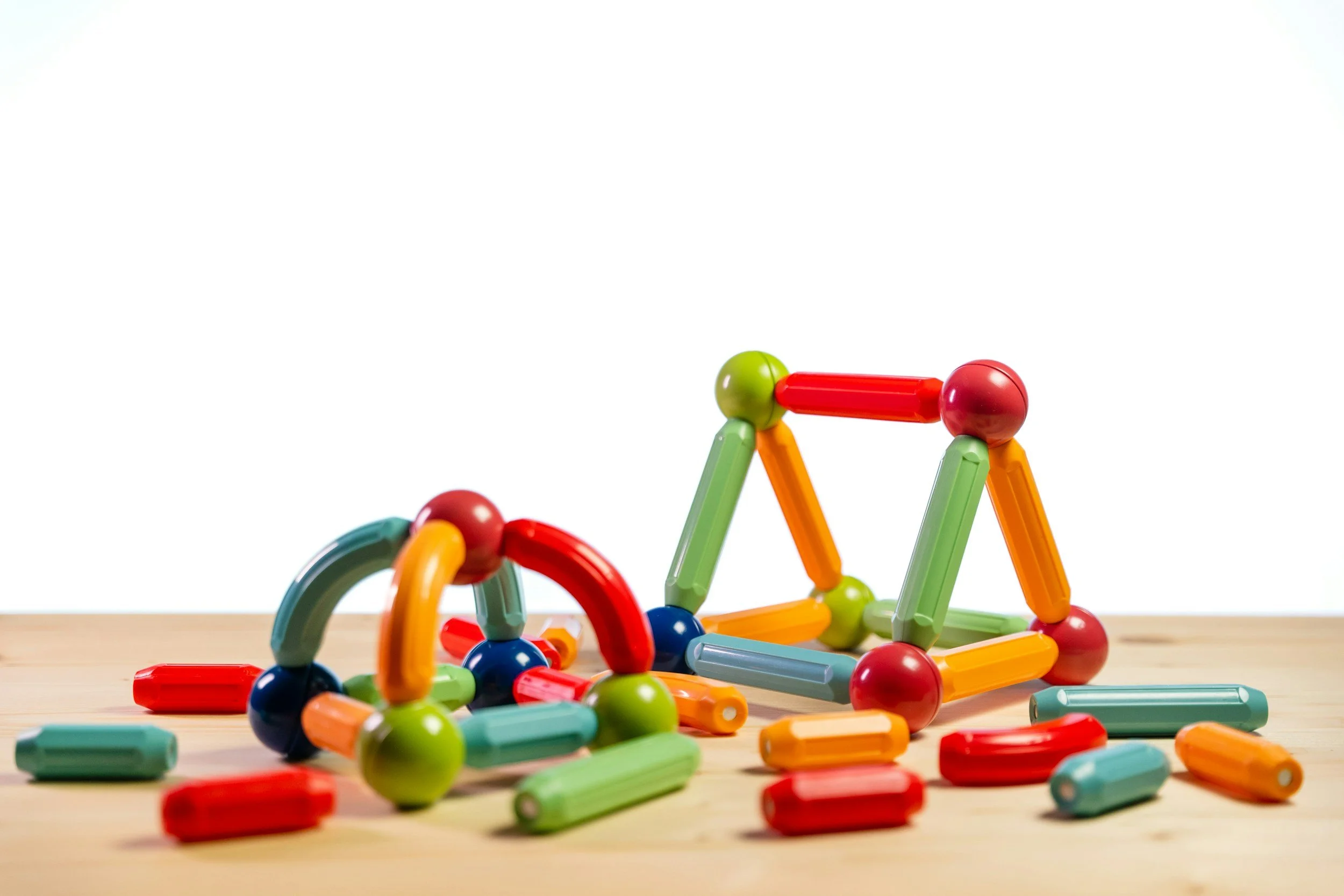 Colorful blocks stacked up in a tower