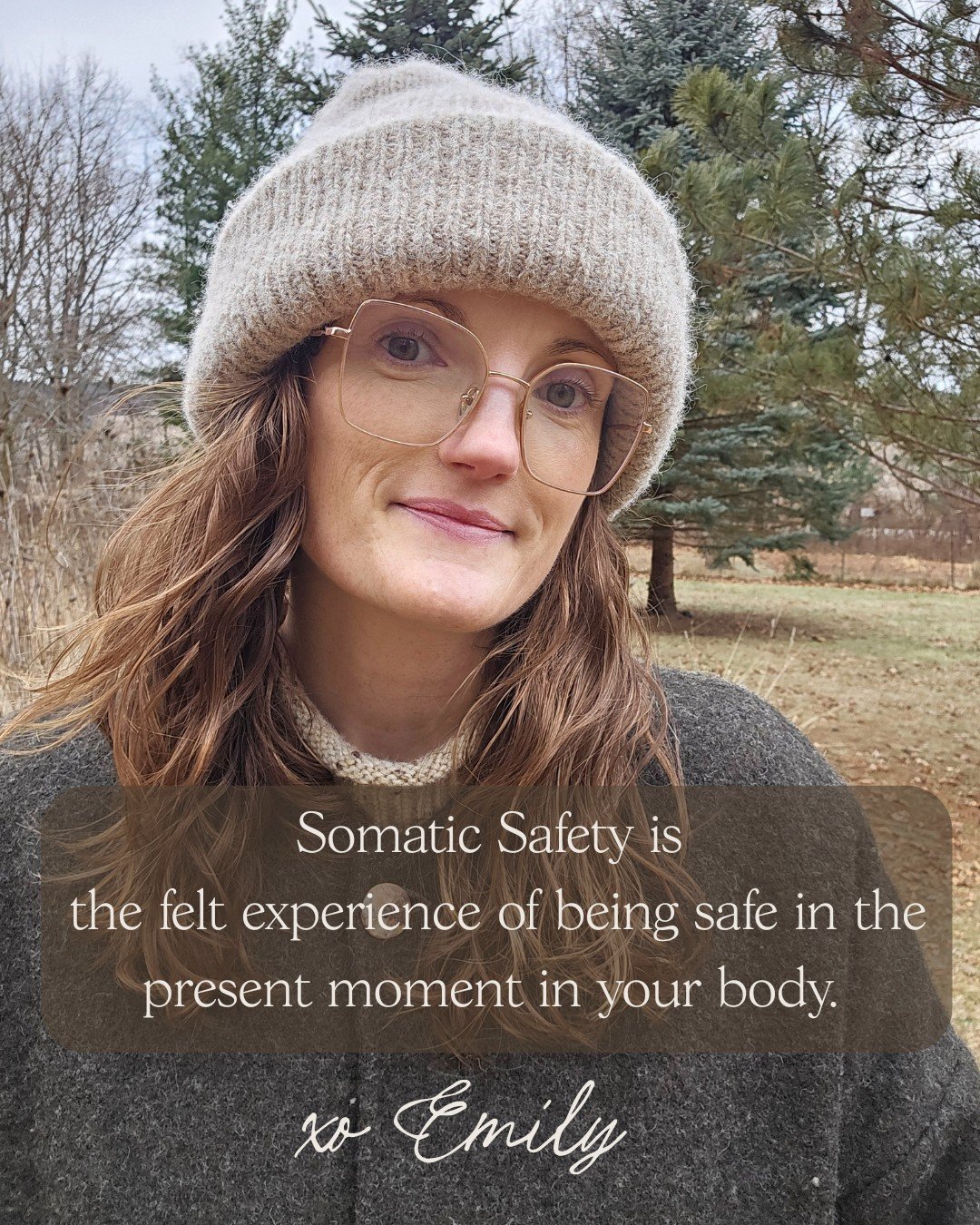 Somatic safety is the felt experience of being safe in the present moment in your body.

It&rsquo;s a grounded, easeful state where you feel at home within yourself, able to connect with your sensations, emotions, needs, and the world around you.

Wh