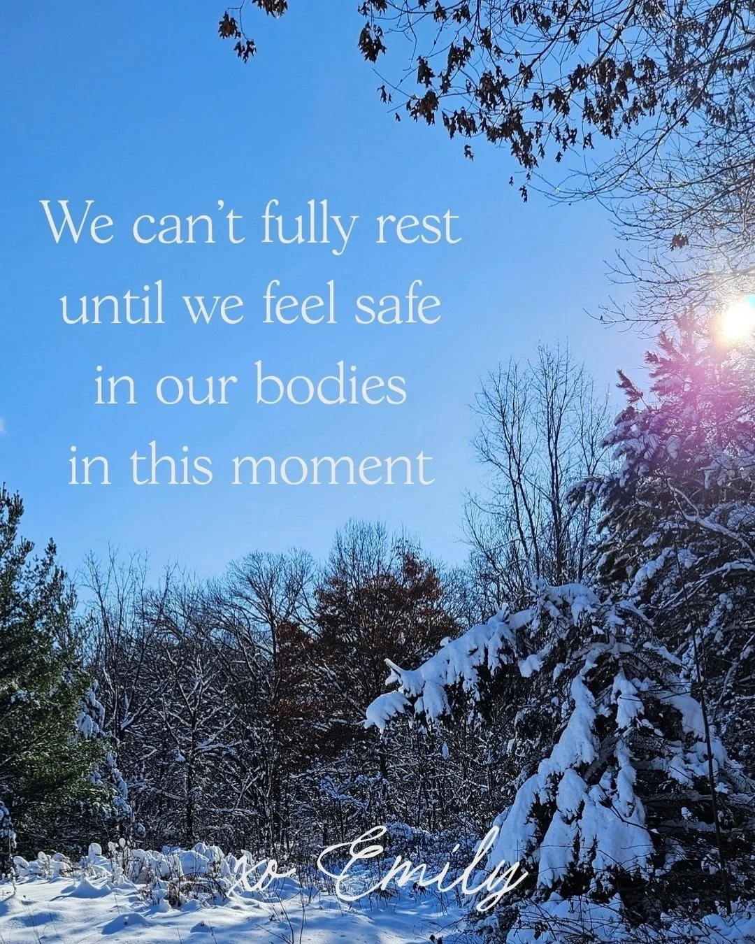 The truth is, when safety is missing, stillness can feel threatening.

So we rush. Overproduce. Stay busy.
Not because we&rsquo;re broken, but because we&rsquo;re protecting ourselves from what might surface when we slow down enough to listen.

Winte