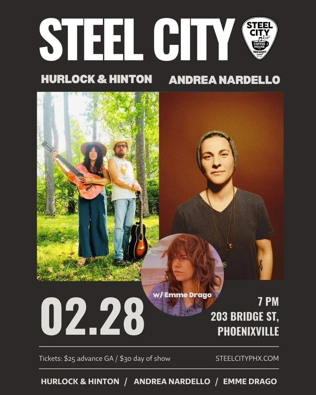 Hurlock &amp; Hinton with Andrea Nardello and Opener Emme Drago