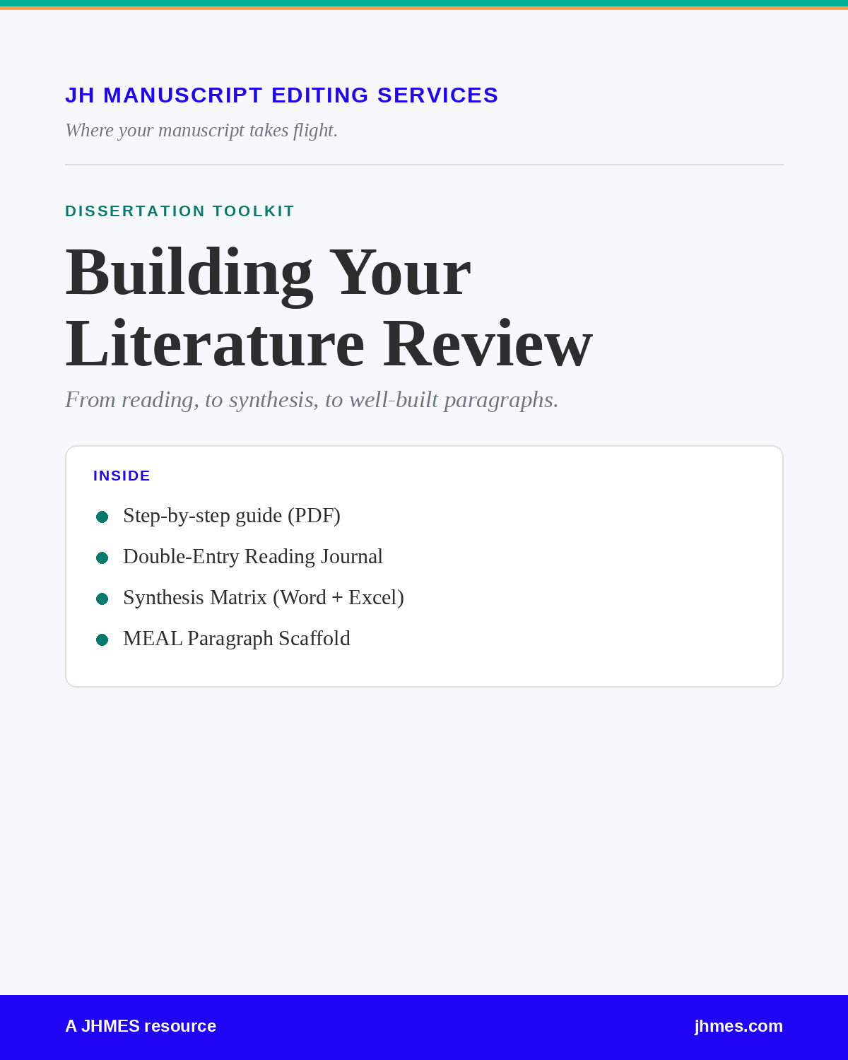 Building Your Literature Review — a JHMES Toolkit
