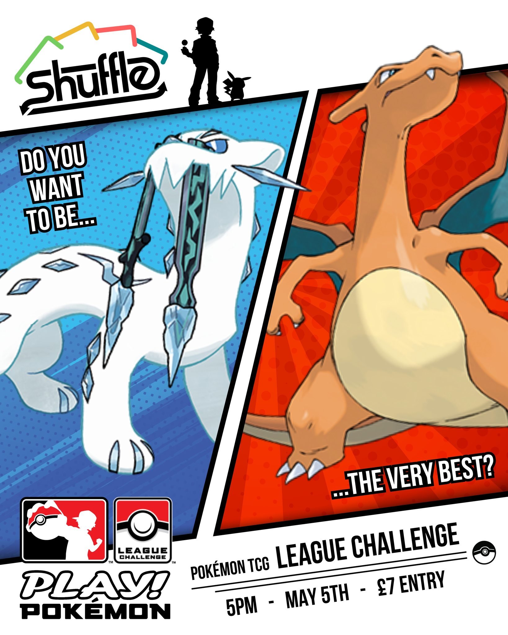 Welcome Pok&eacute;mon Trainers, to Shuffle&rsquo;s VERY FIRST Pok&eacute;mon League Challenge! 😱

In Pok&eacute;mon TCG League Challenge tournaments, players can earn Championship Points and work toward earning an invitation to the World Championsh