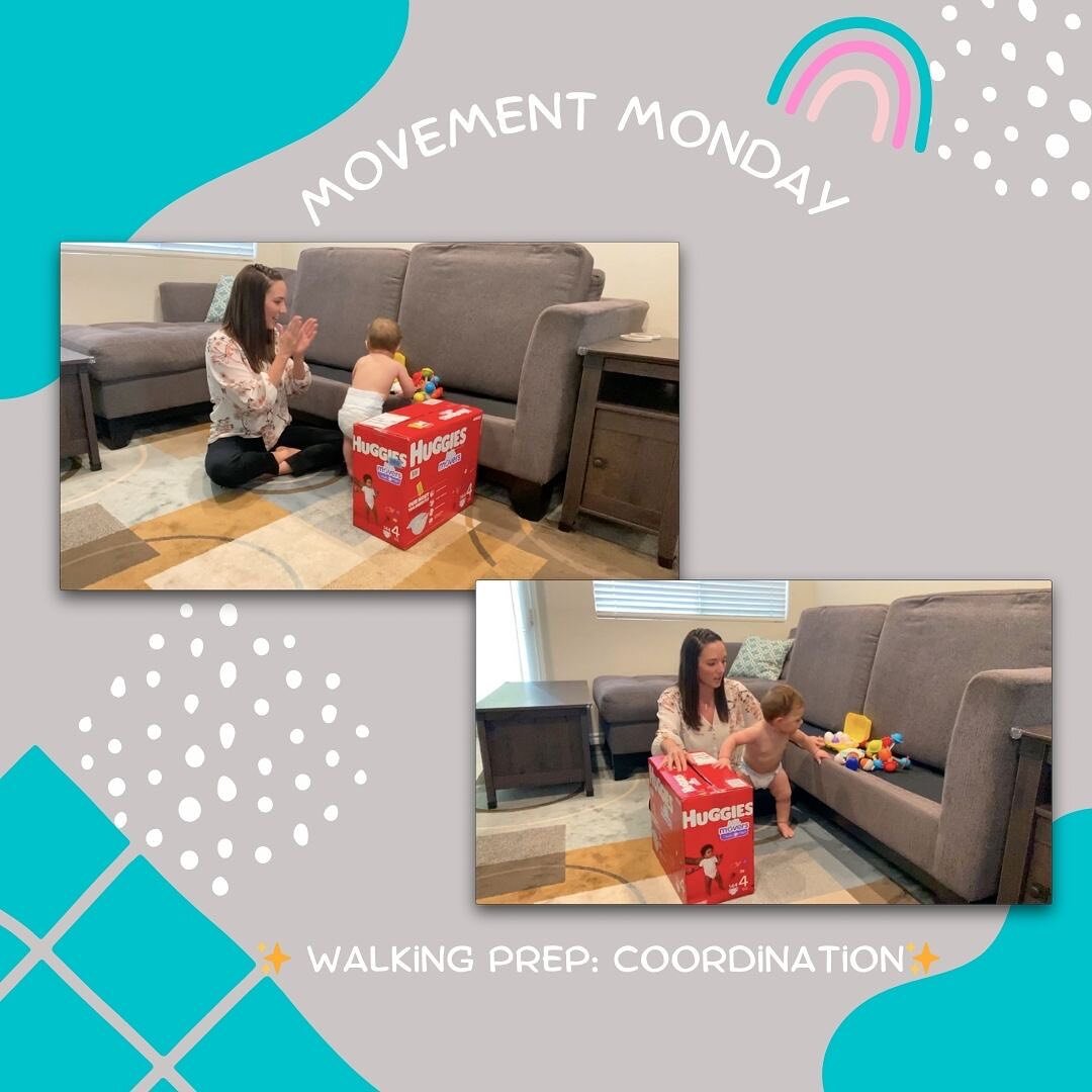 👋🏽Here&rsquo;s another activity to help get your munchkin walking!

📦This activity is great to use with a diaper box, coffee table, play table... just about any surface that your munchkin can hold on to!

👏🏼 Encourage your munchkin to go from th