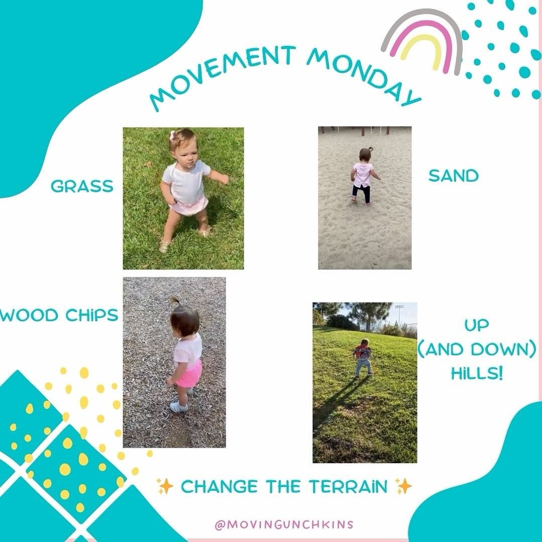 My baby is walking, now what? 🧐

This one is a mouthful, but one of my favorites! Changing the terrain that your baby is walking on has so many benefits!

✅Develops more mature balance reactions of the ankles and hips
✅Promotes more diverse sensory 