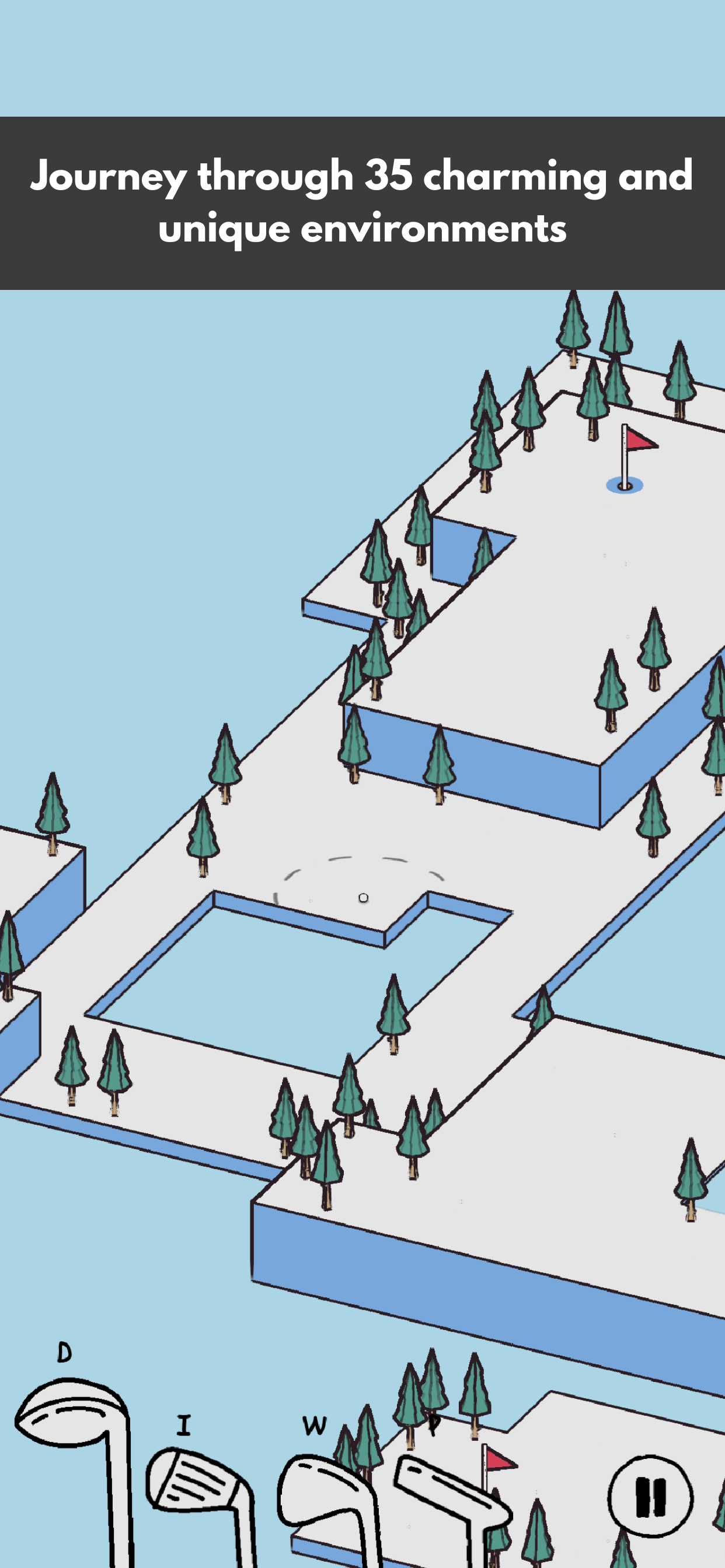 Cozy golf game - 35 charming and unique environments
