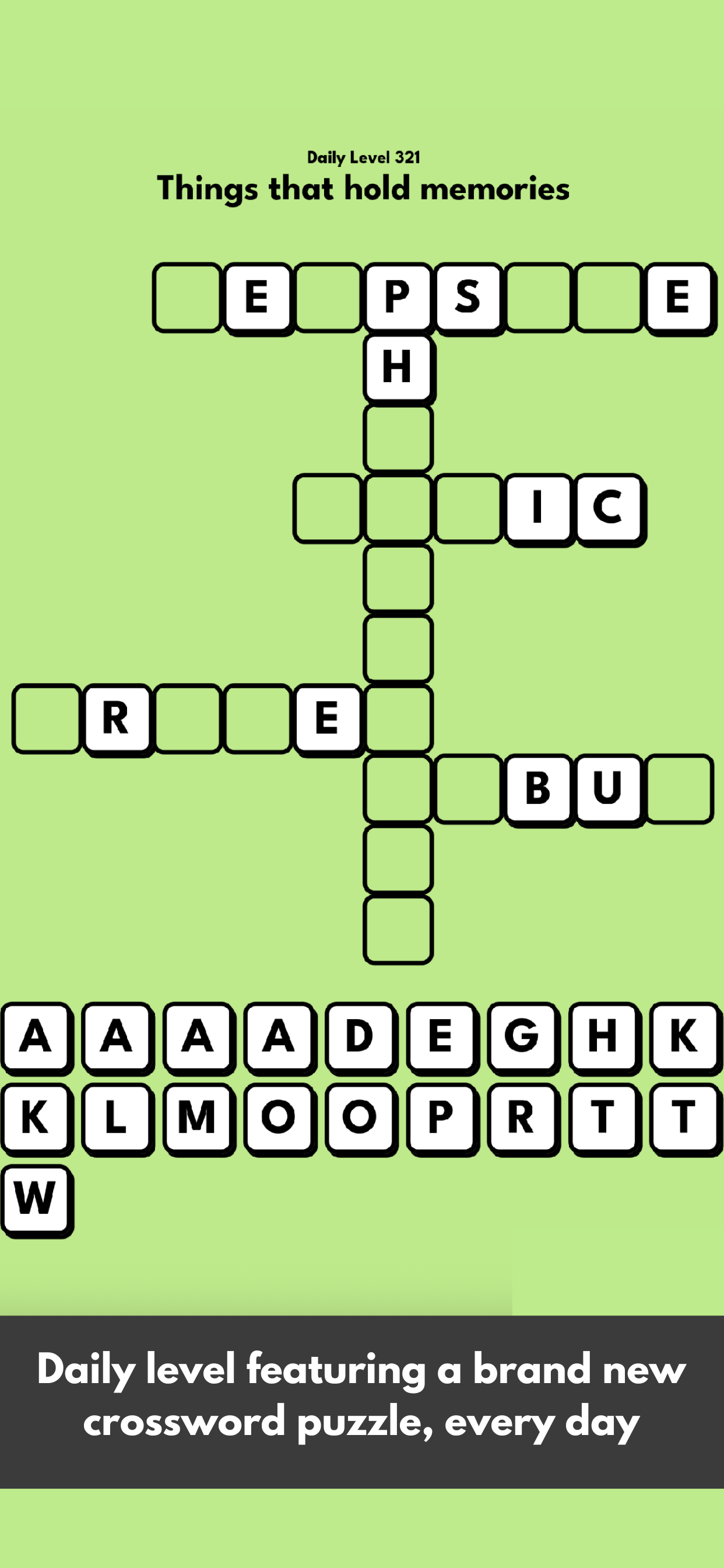 Cozy Crosswords game features a unique daily level every single day