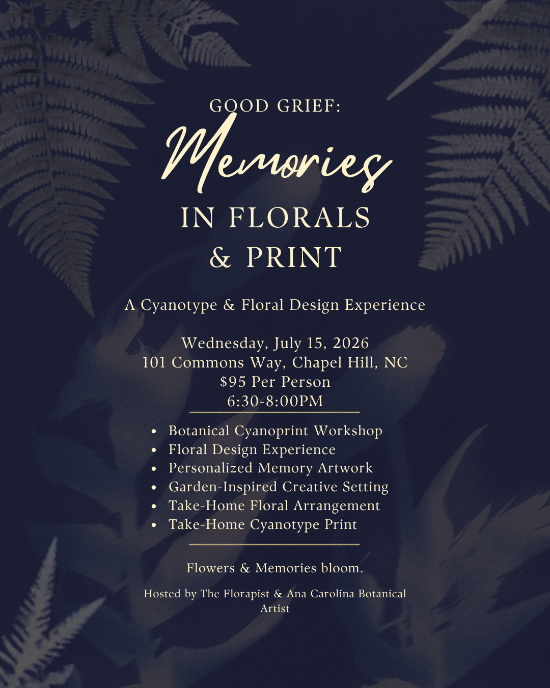 Good Grief: Memories in Florals & Print July 15th