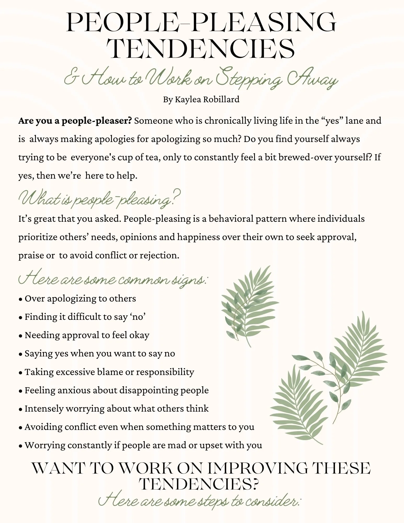 People-Pleasing Tendencies &amp; How to Work on Stepping Away