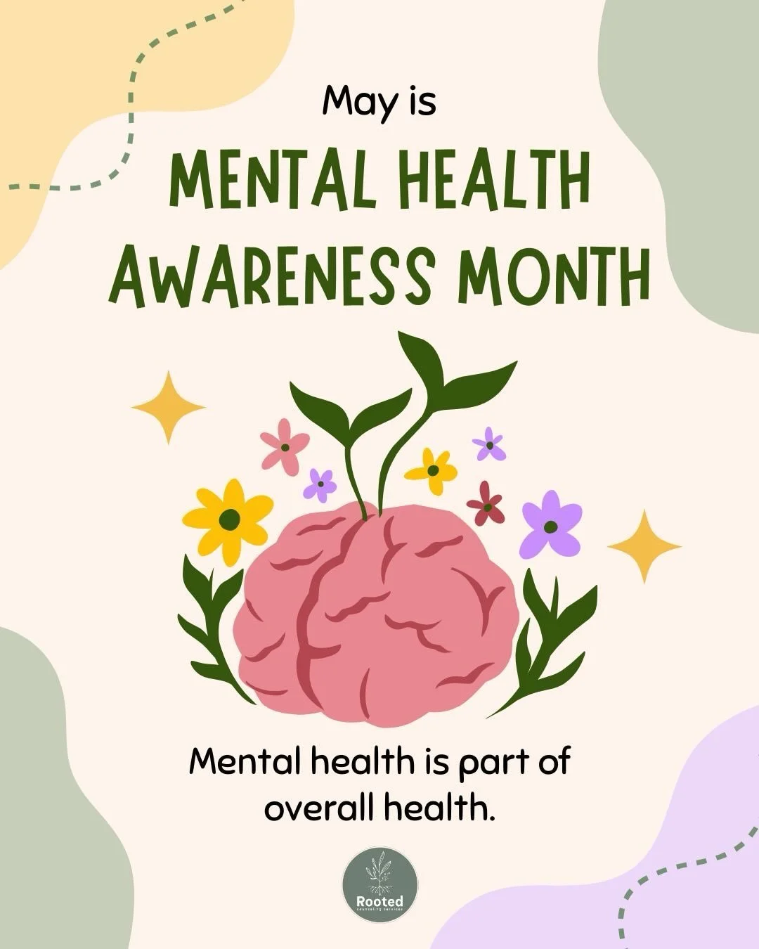 Mental health matters, every day. 🧠
This month is about awareness, support, and real conversations. ❤️&zwj;🩹
You deserve more good days. 🌞
#MentalHealthAwarenessMonth #MentalHealthCare #EndTheStigma #YouAreNotAlone #TherapySupport RootedCounseling