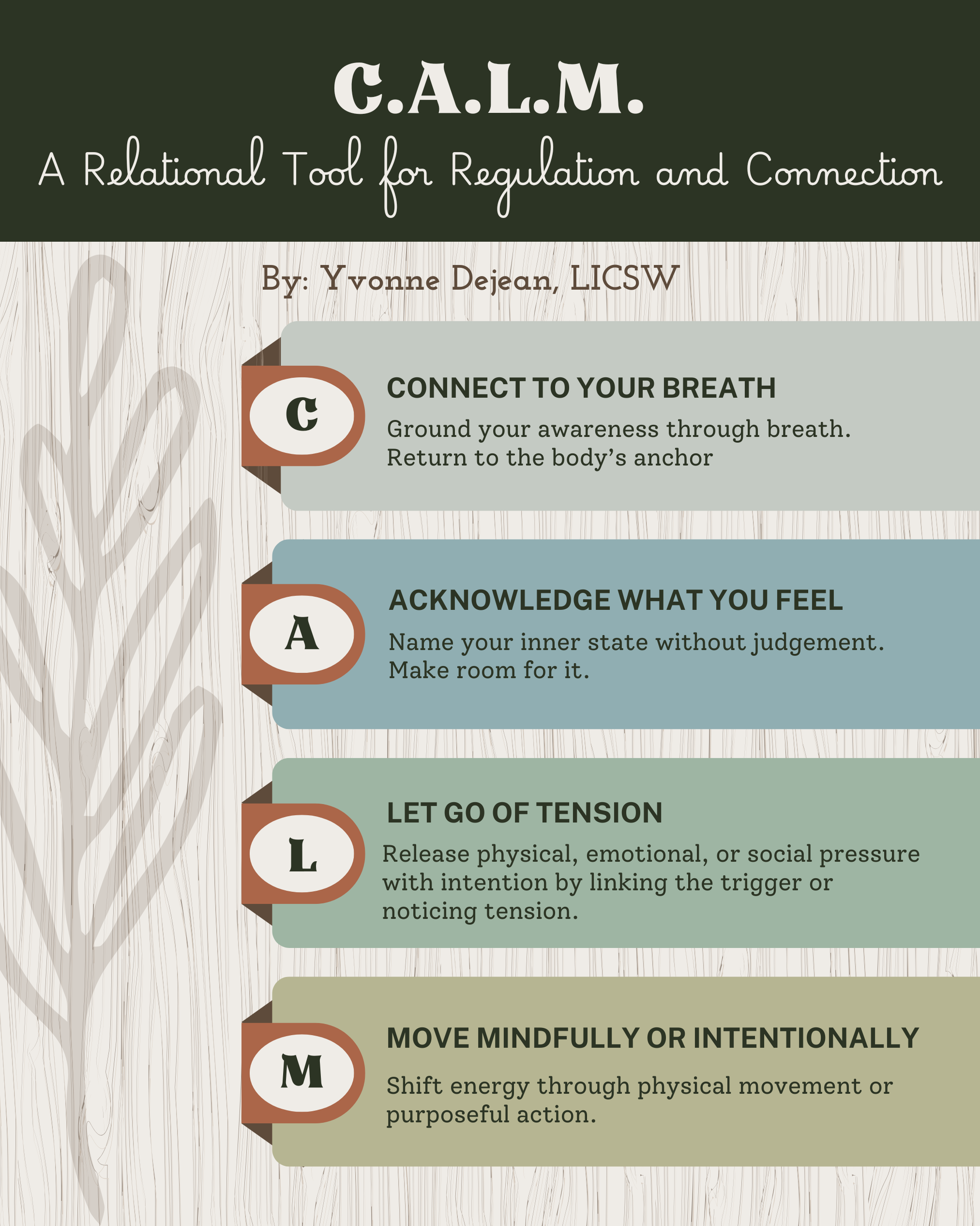 C.A.L.M. A Relational Tool for Regulation and Connection