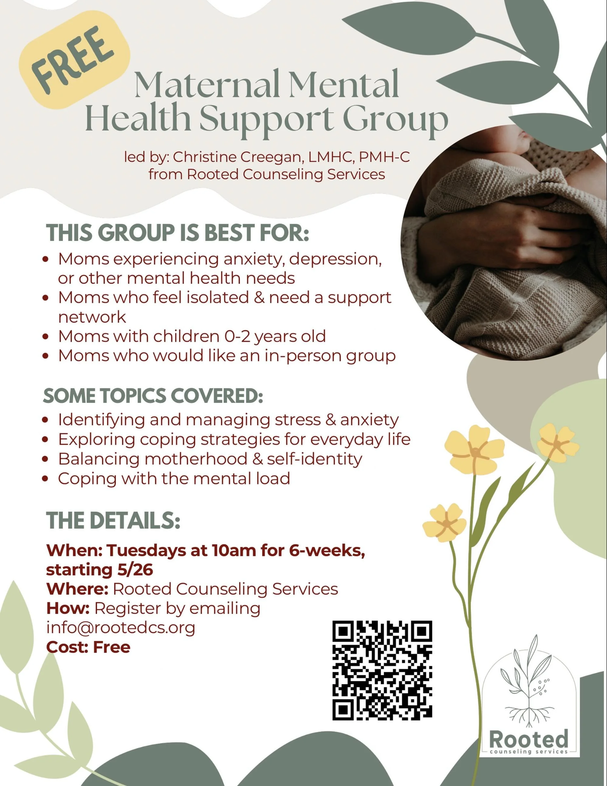 Motherhood can be beautiful, overwhelming, isolating, and exhausting... sometimes all at once. 🤍
This free 6-week Maternal Mental Health Support Group is a space for moms to connect, feel supported, and talk openly about the realities of motherhood 