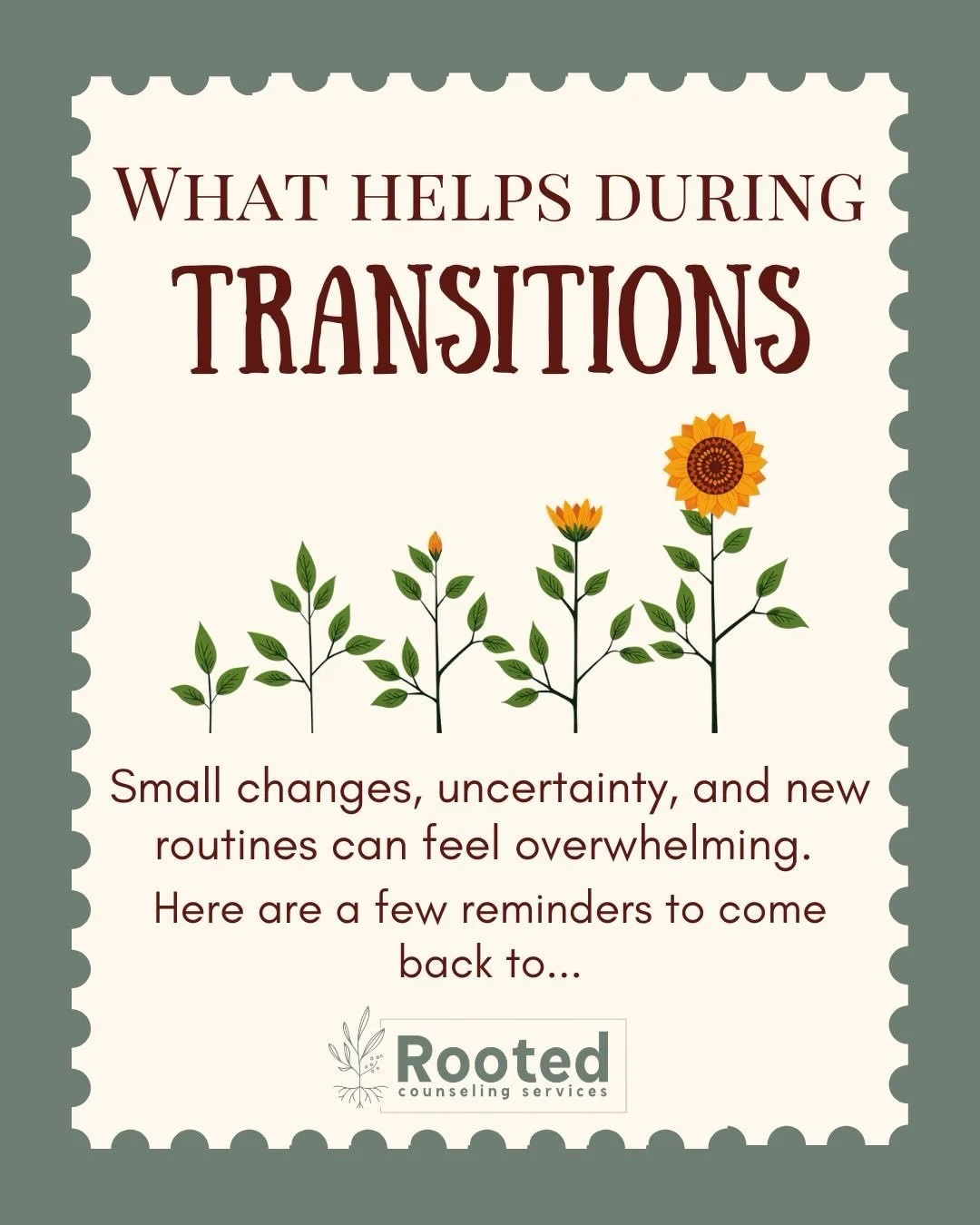Transitions can bring uncertainty, discomfort, grief, growth, or all of those things at once.🌻
Giving yourself permission to slow down, stay grounded, and move through change gently can make a difference.💚
#MentalHealthAwarenessMonth #MentalHealthS