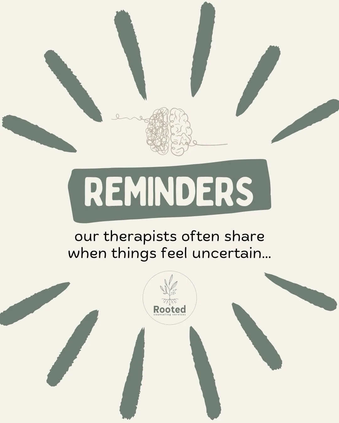 Change and uncertainty can feel overwhelming, especially when we naturally crave predictability&hellip;
Here are a few reminders from our therapists on extending grace to yourself, staying grounded in your strengths, and navigating transitions one st
