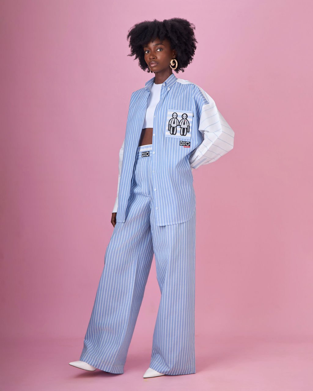 Tri-tone Blue Stripe Cord Set