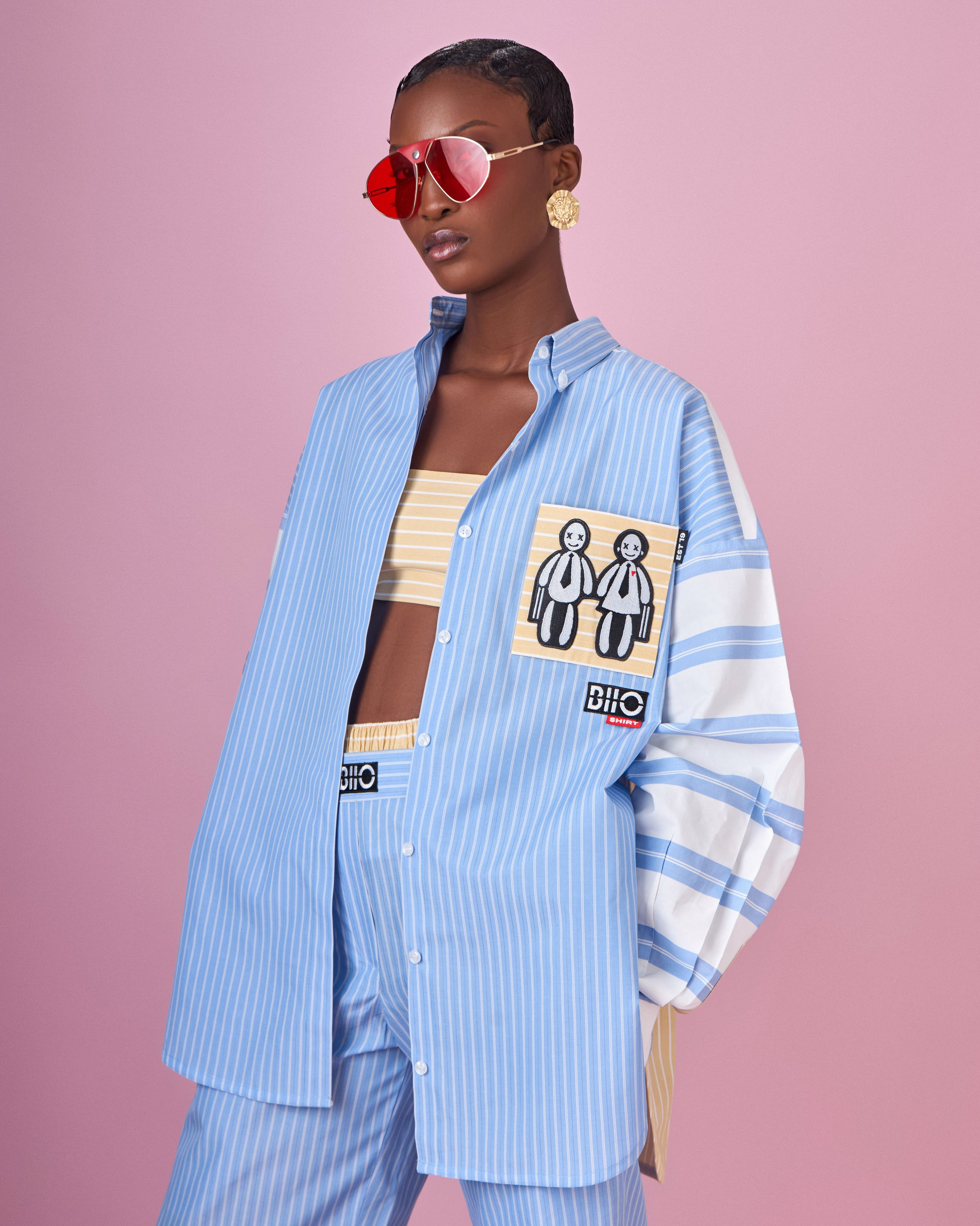 Oversized Tri-tone Blue Stripe Shirt II