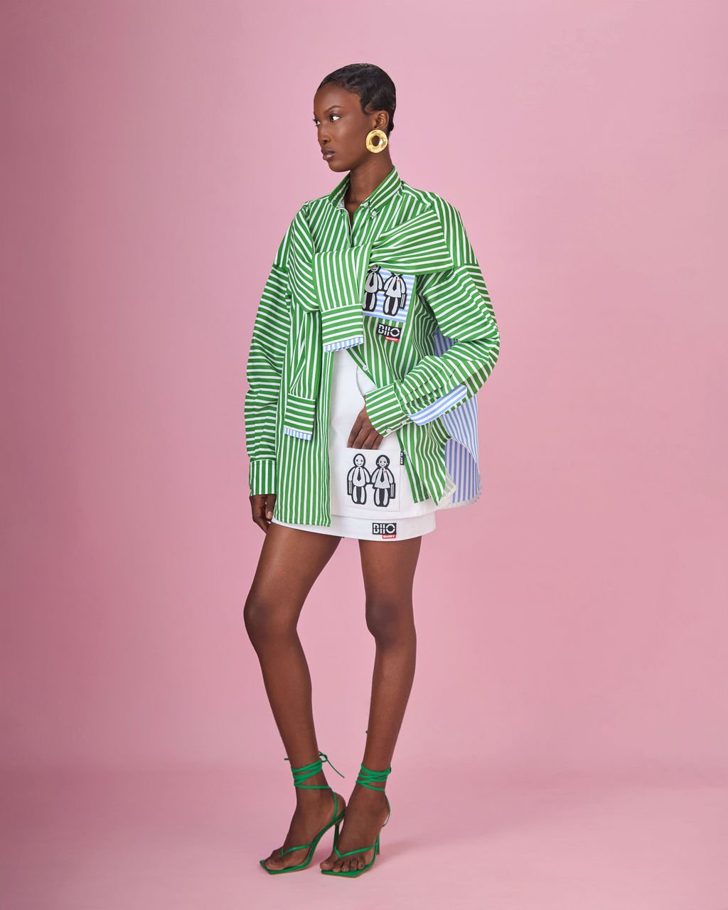 White Faux Layered A-line Mini Skirt