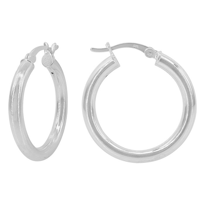 Silver Rounded Simple Hoops
