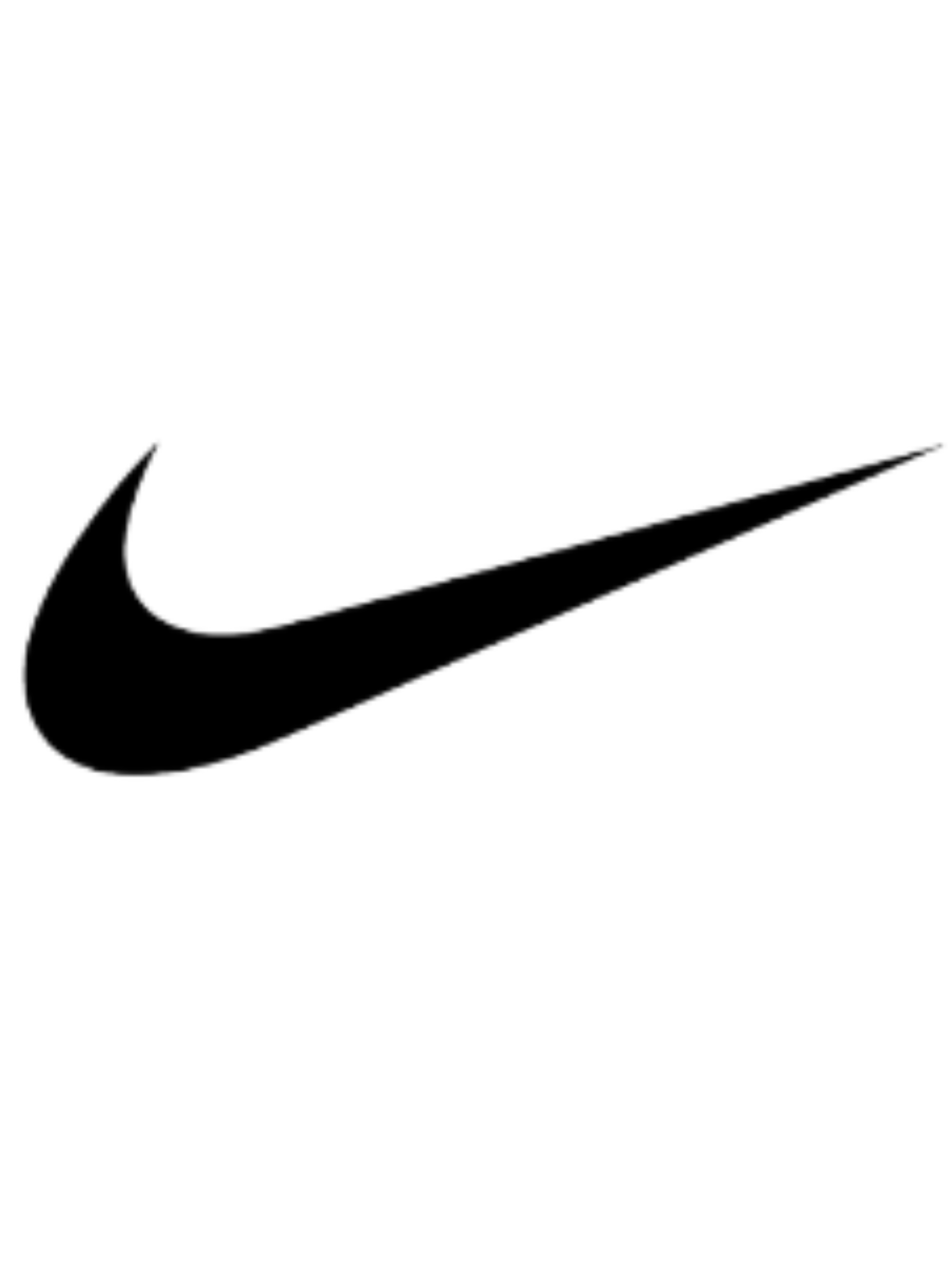 Black Nike swoosh logo with a distorted visual effect on a black background.