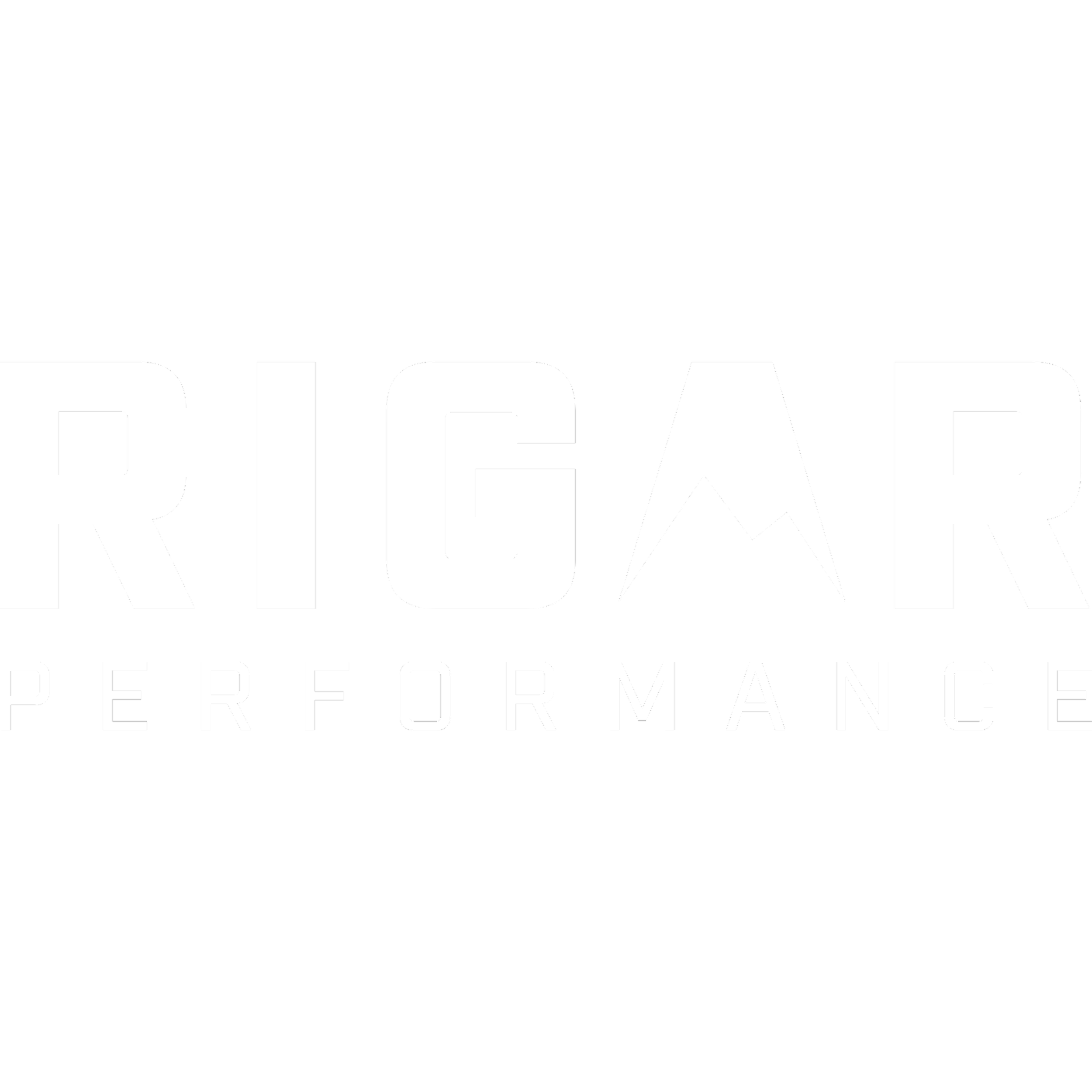 Logo with the words 'RIGAR PERFORMANCE' where the 'A' in 'RIGAR' is stylized as an upward arrow.