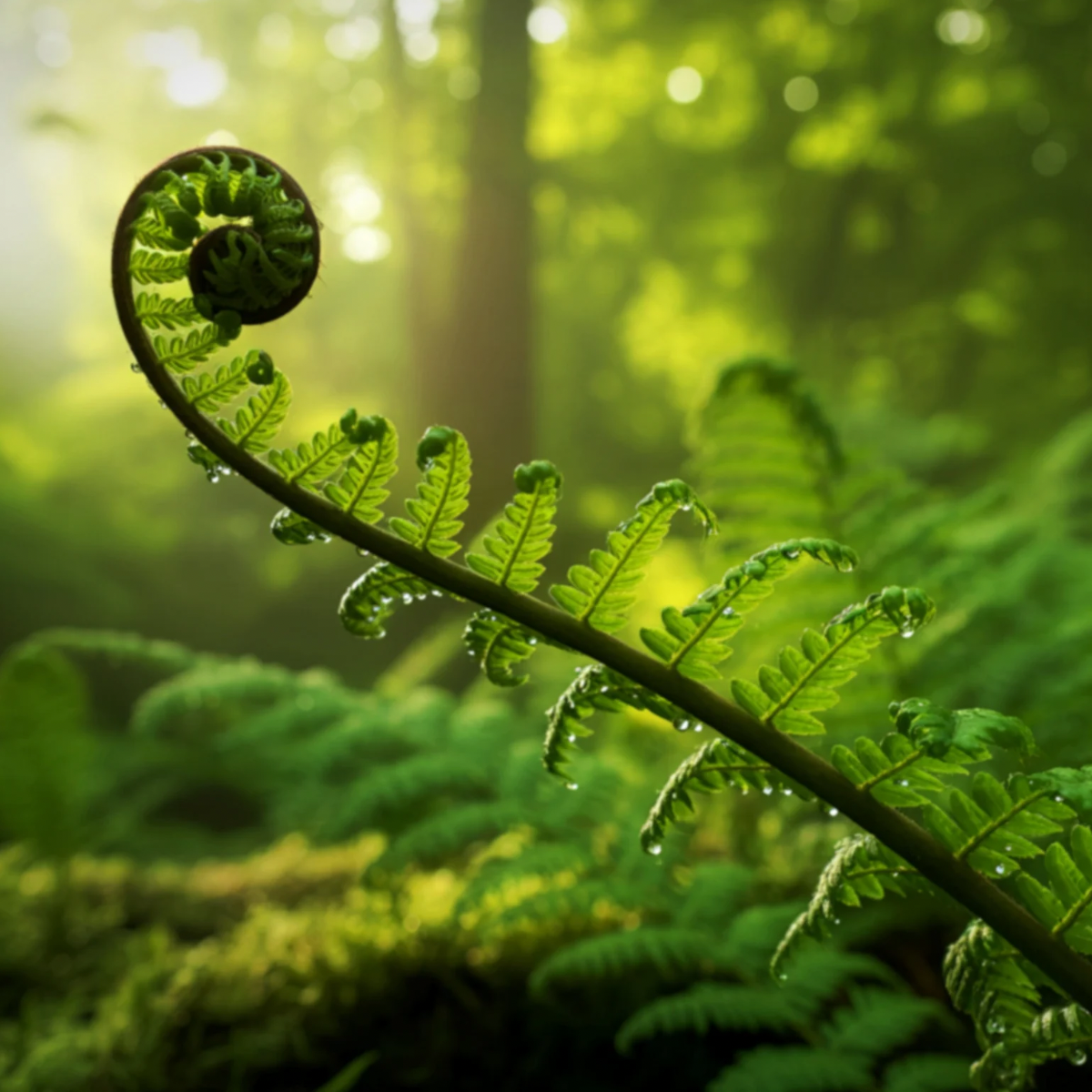 A fern leaf representing a fractal with nothing missing or hidden.