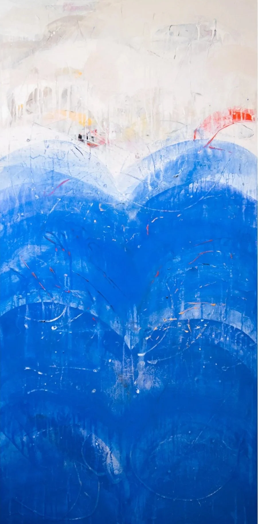 Stacked Hearts #2-C46-2 Acrylic on Canvas 48x24" $6,400