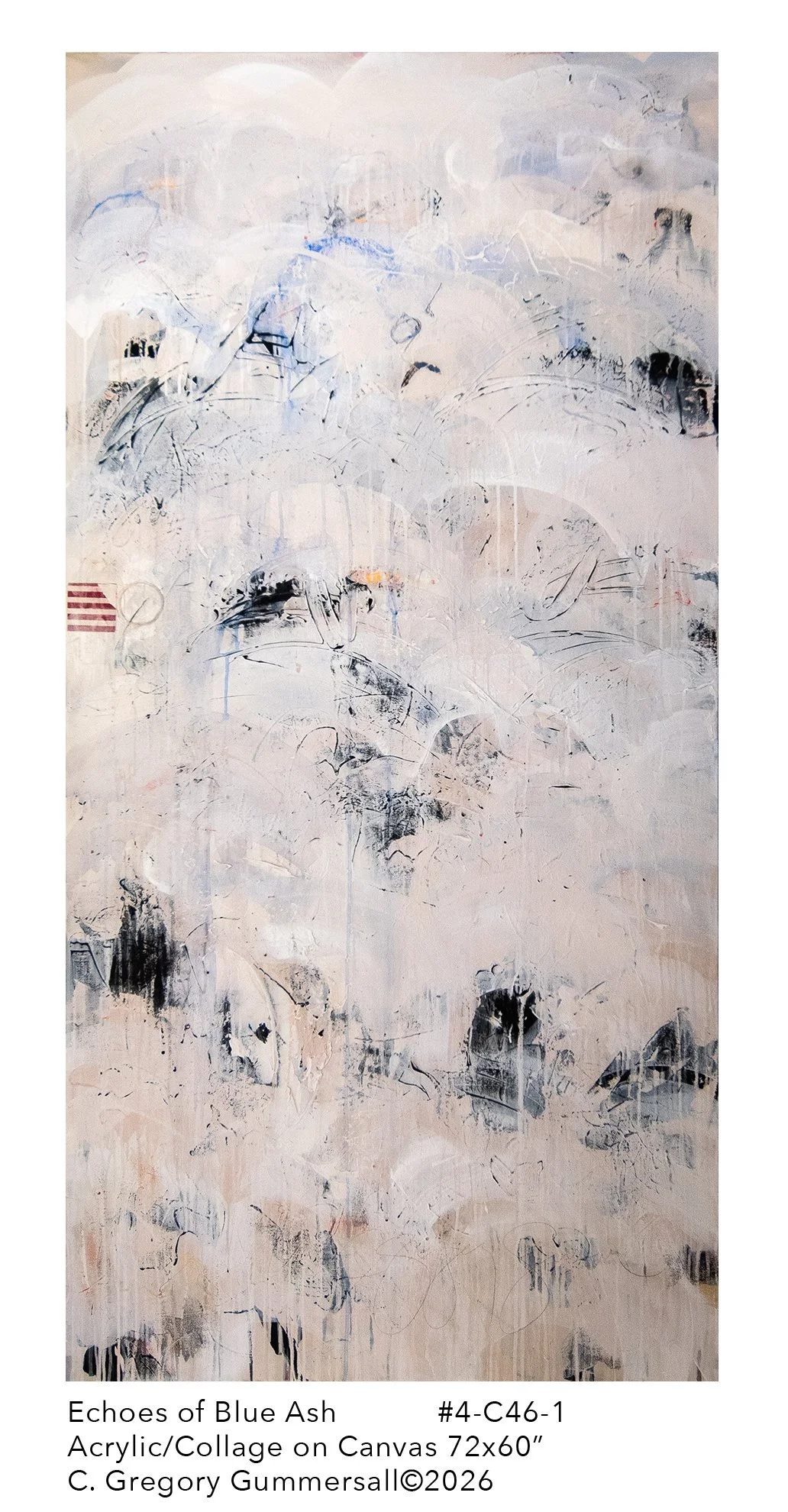 Echoes Of Blue Ash #4-C46-1 Acrylic/Collage on Canvas 72x60"