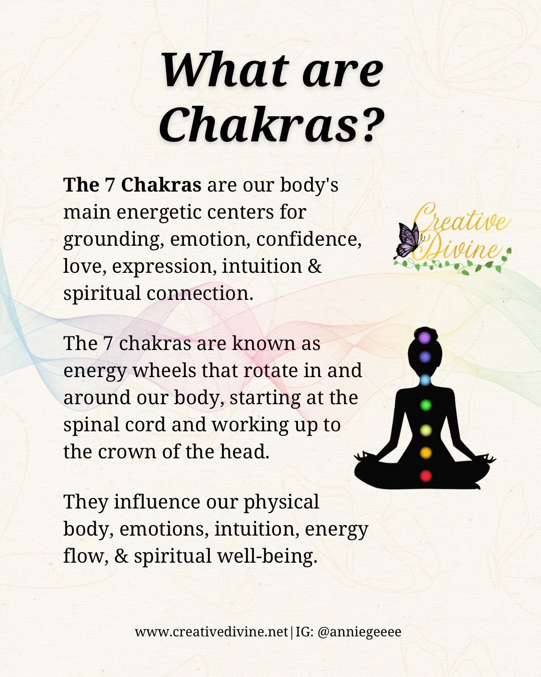 The chakras are the energetic language of the body &mdash; always speaking, always guiding, always showing us where harmony wants to return.

When one is out of balance, we feel it.
When they&rsquo;re aligned&hellip; we feel that too. ✨

Swipe throug