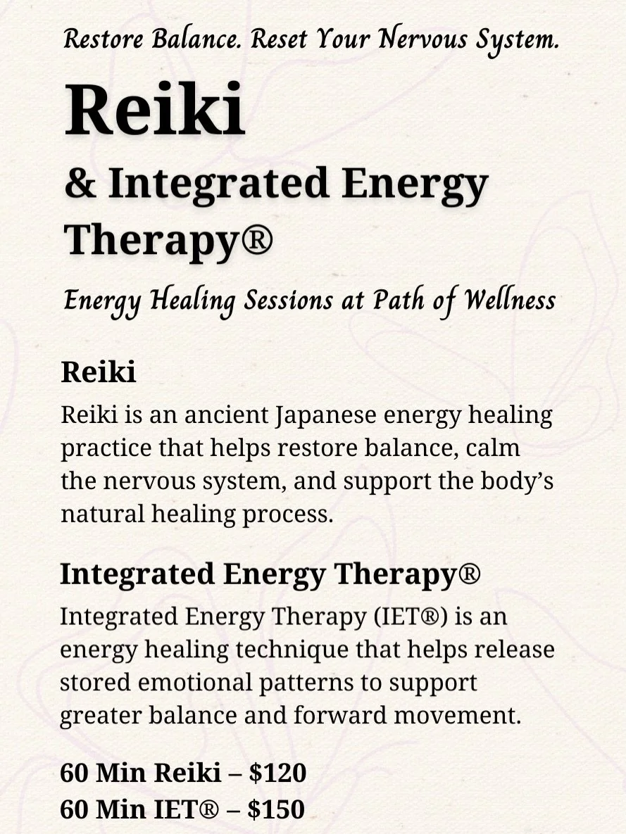 If you walk into Path of Wellness (@pathofwellnesskp) in Kings Park, you will see my Reiki &amp; IET&reg; rack cards in the waiting room. ✨ 

These cards and informative + by mentioning the flyer itself you will receive $10 off your first healing ses