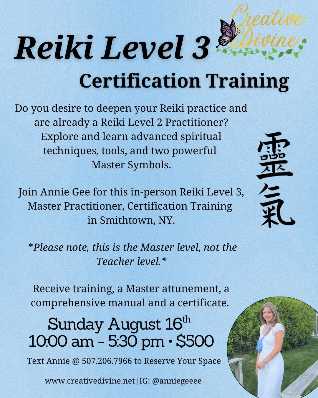 If you&rsquo;re desiring to enhance your Reiki practice, I would be honored to teach you the Reiki Master Level on Sunday August 16th in Smithtown, NY. 😁🦋 

Only a few spots left so message me if you&rsquo;re interested! 💌

#reiki #energyhealing #