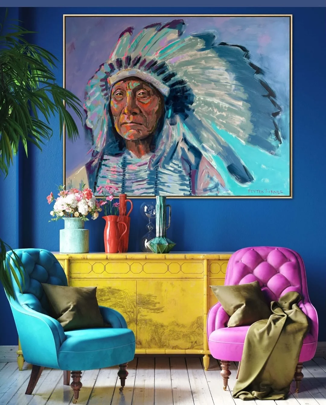 Which room is your favorite?

#chiefredcloud #portraitartist #nashvilleportraitartist #colorfulportraits #largescaleart #boldcolor #nativeamericanart