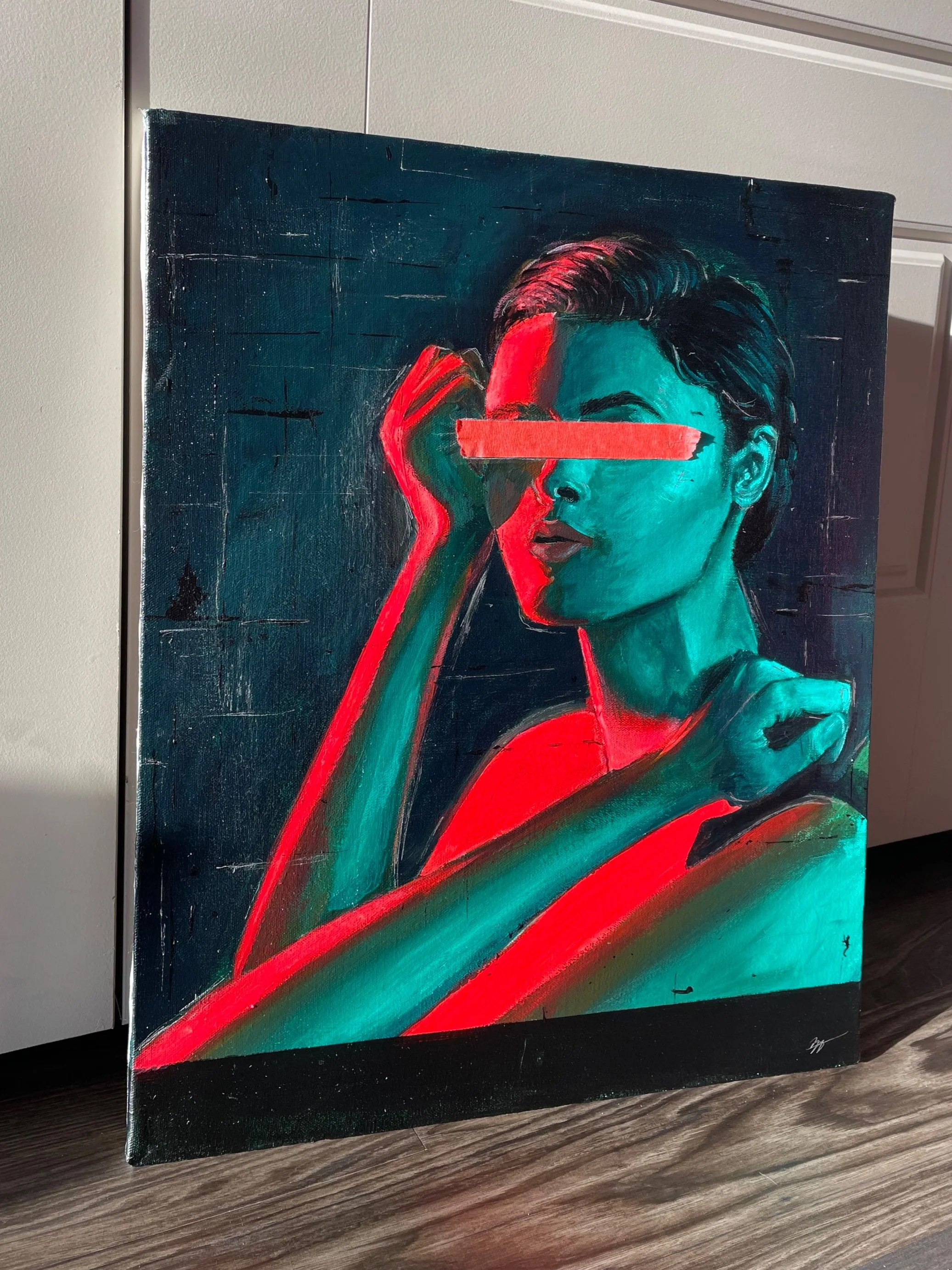"Unseen" acrylic on canvas - 16x20 in