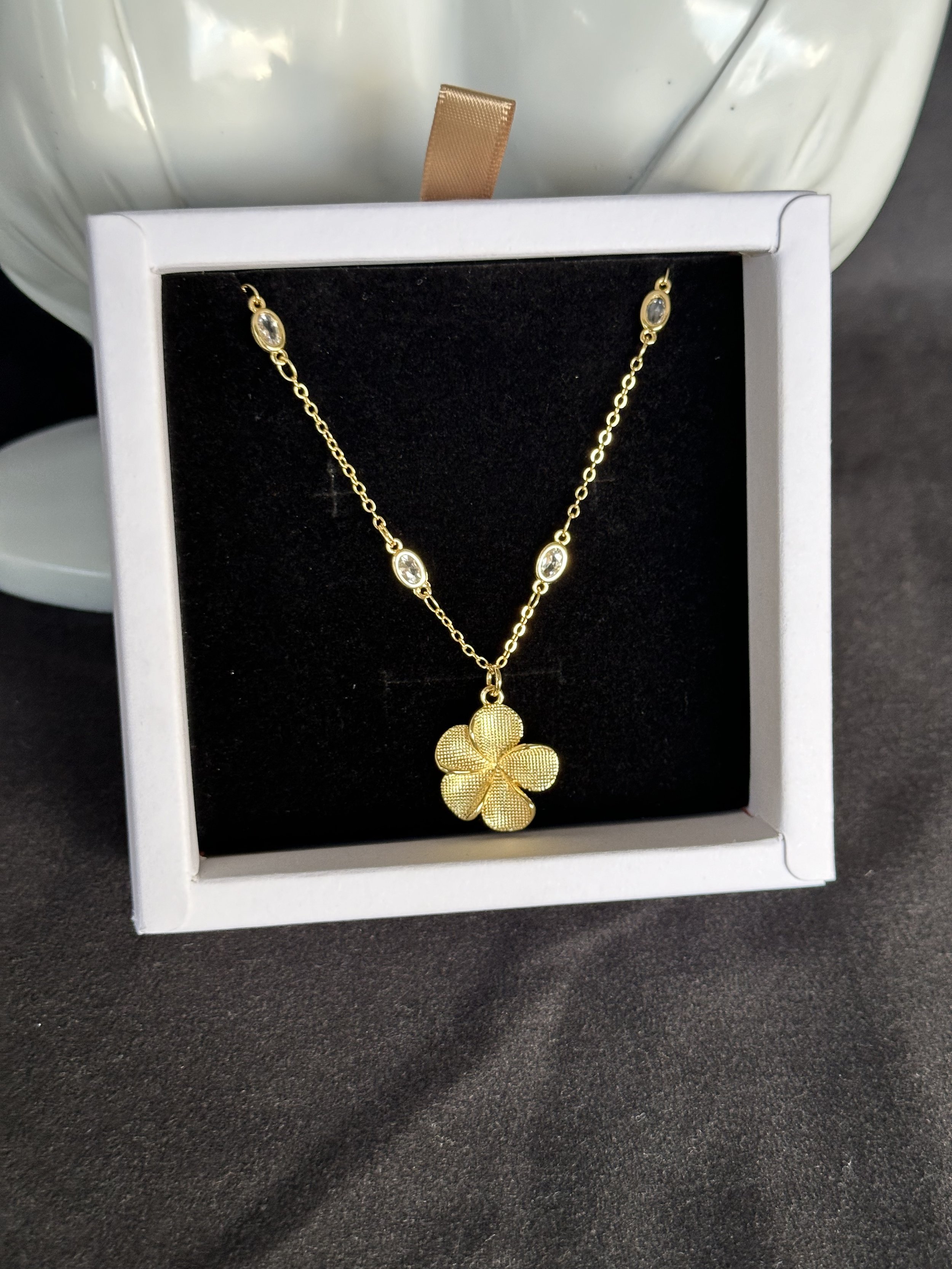 Gold Plumeria Necklace