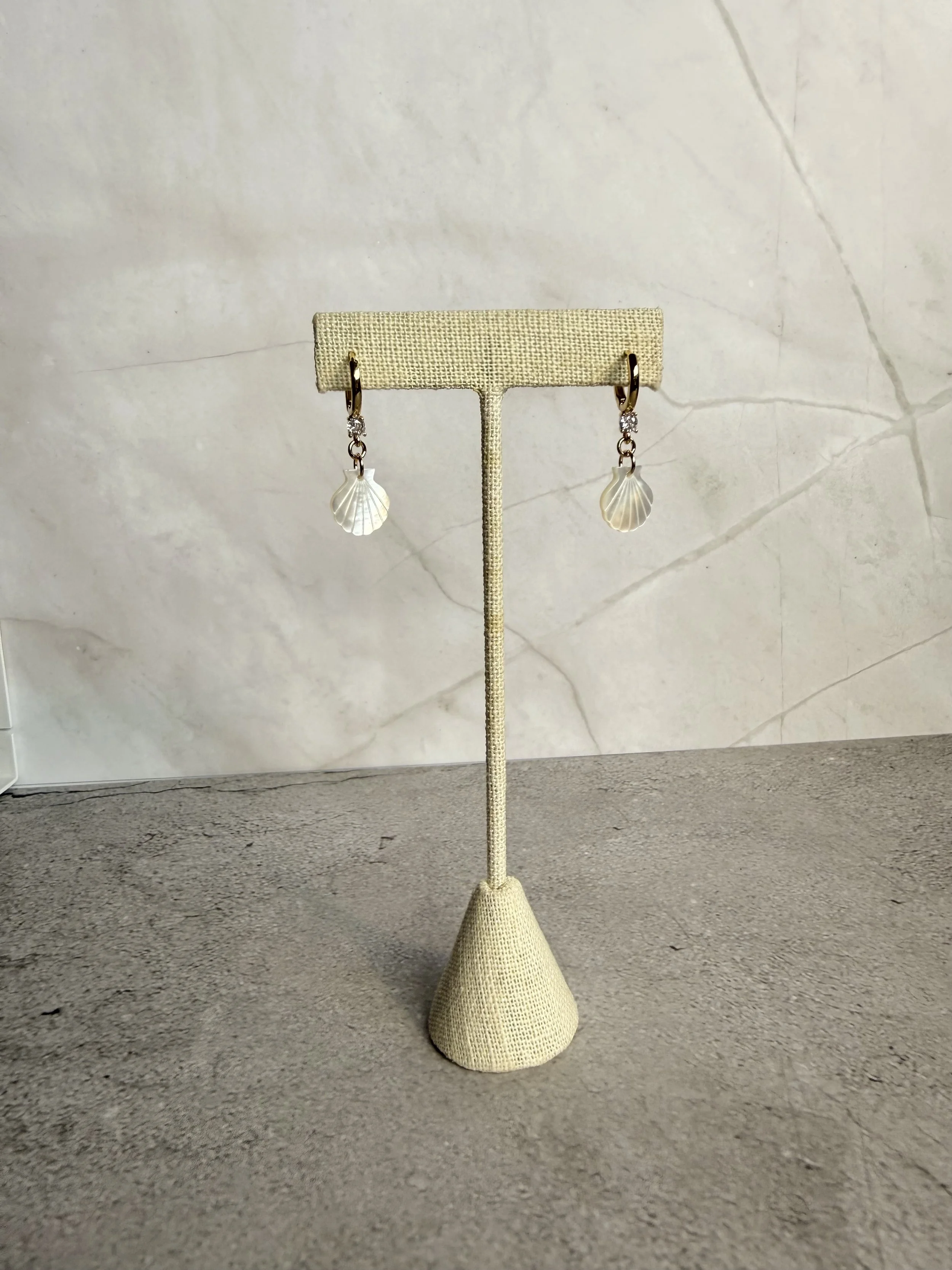 Mother of Pearl Scallop Earrings