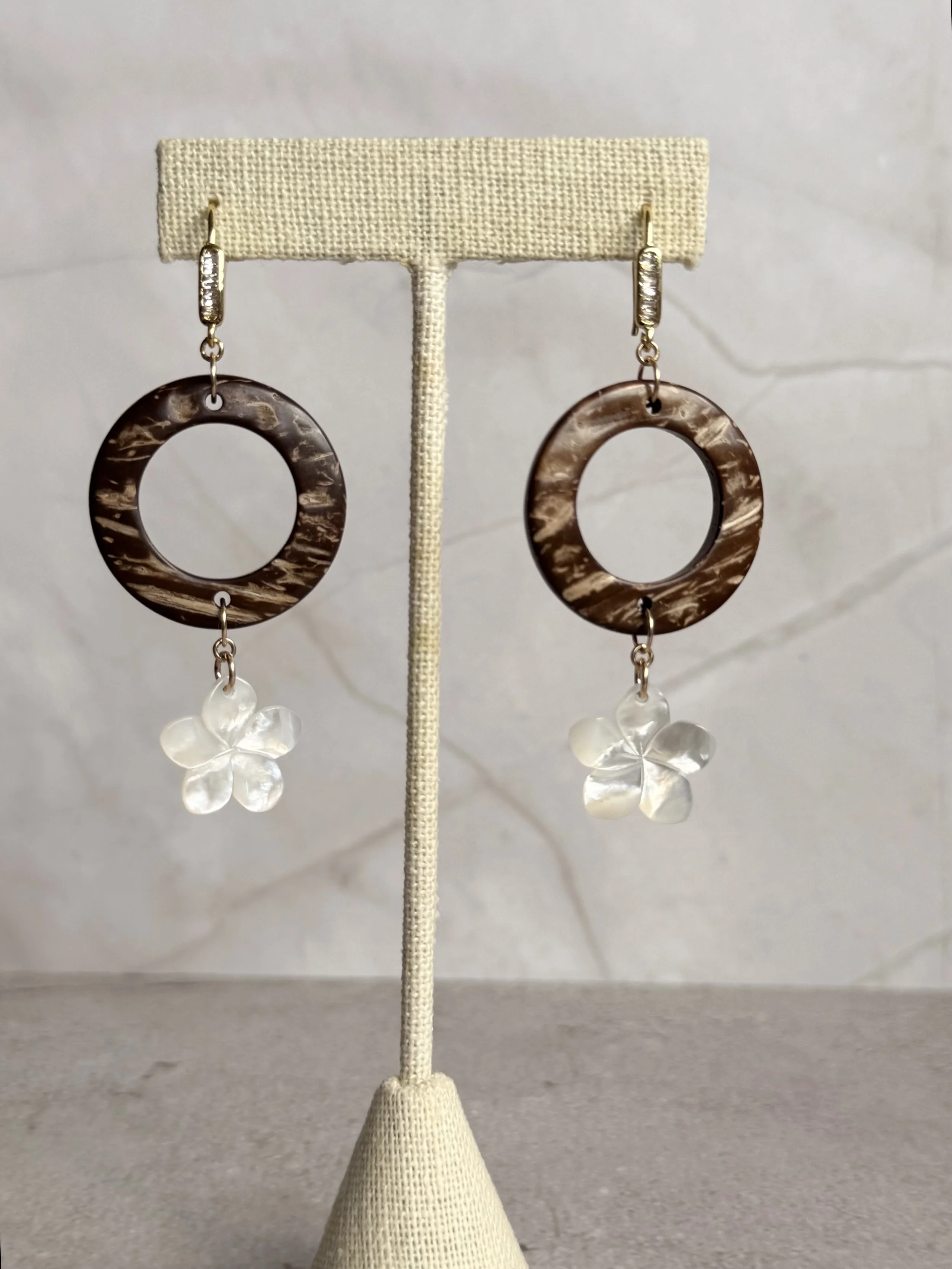 Coconut Plumeria Earrings