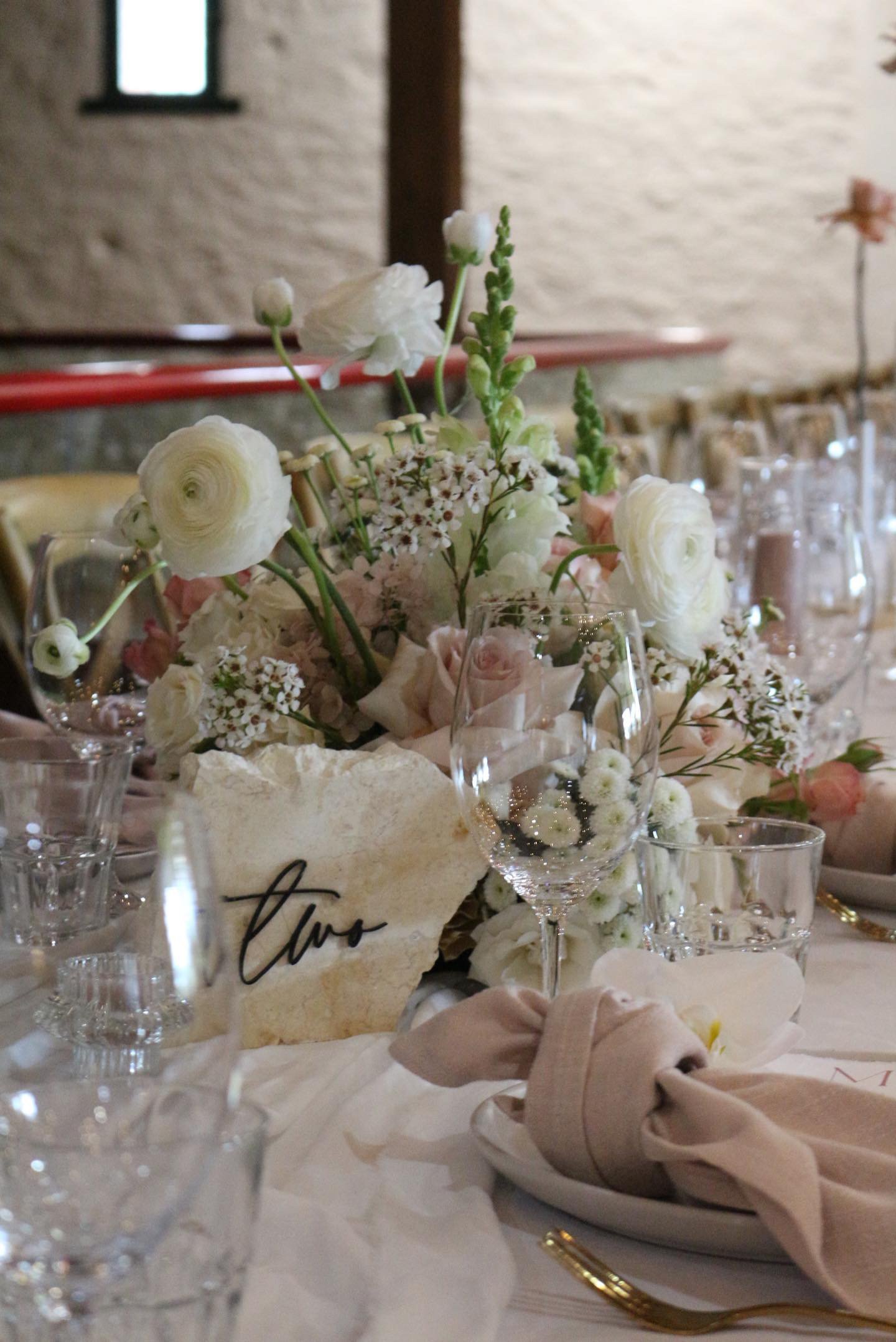 Stone/black table numbers