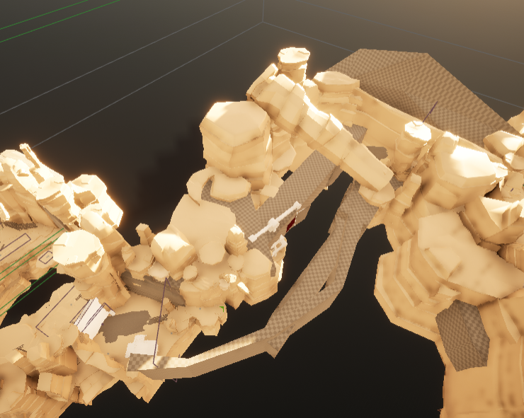 The original whitebox for the second "Wall Run" segment in Level 2. It doesn't look like it, but it's quite big!