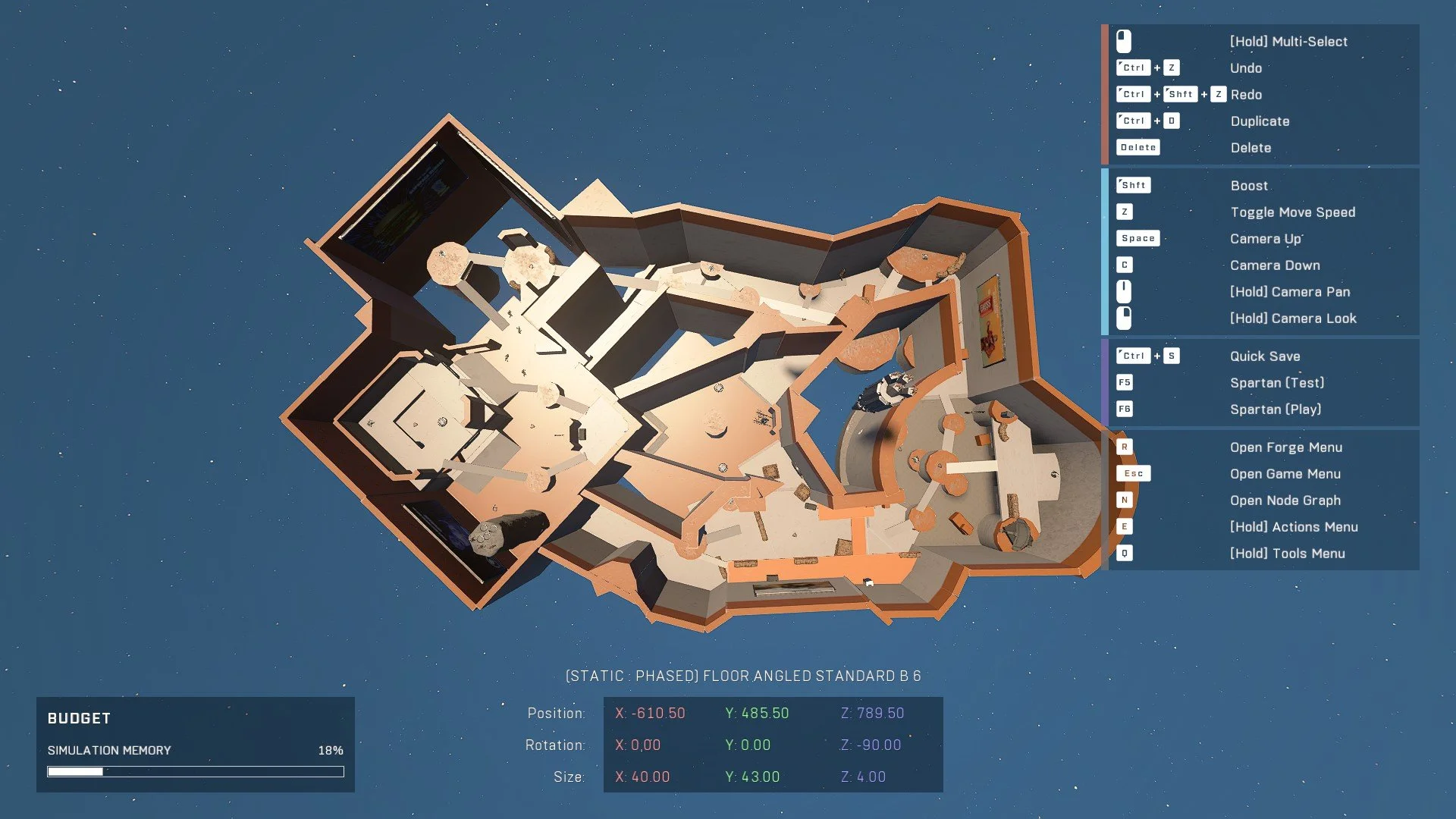 Topography of the final/submitted map. Taller walls and more interconnected space!