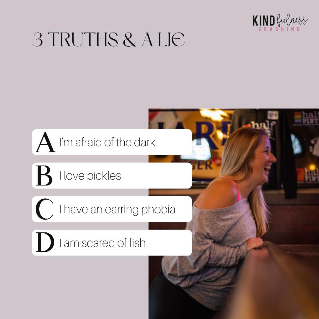 Think you know me? 

Let's put that to the test

Here are some fun facts, can you guess the lie? 🕵️&zwj;♂️🔍 

#GetToKnowMe #meetthebusinessowner #smallbusiness #womanownedbusiness #rochesterny #rocny #coach #fostermom