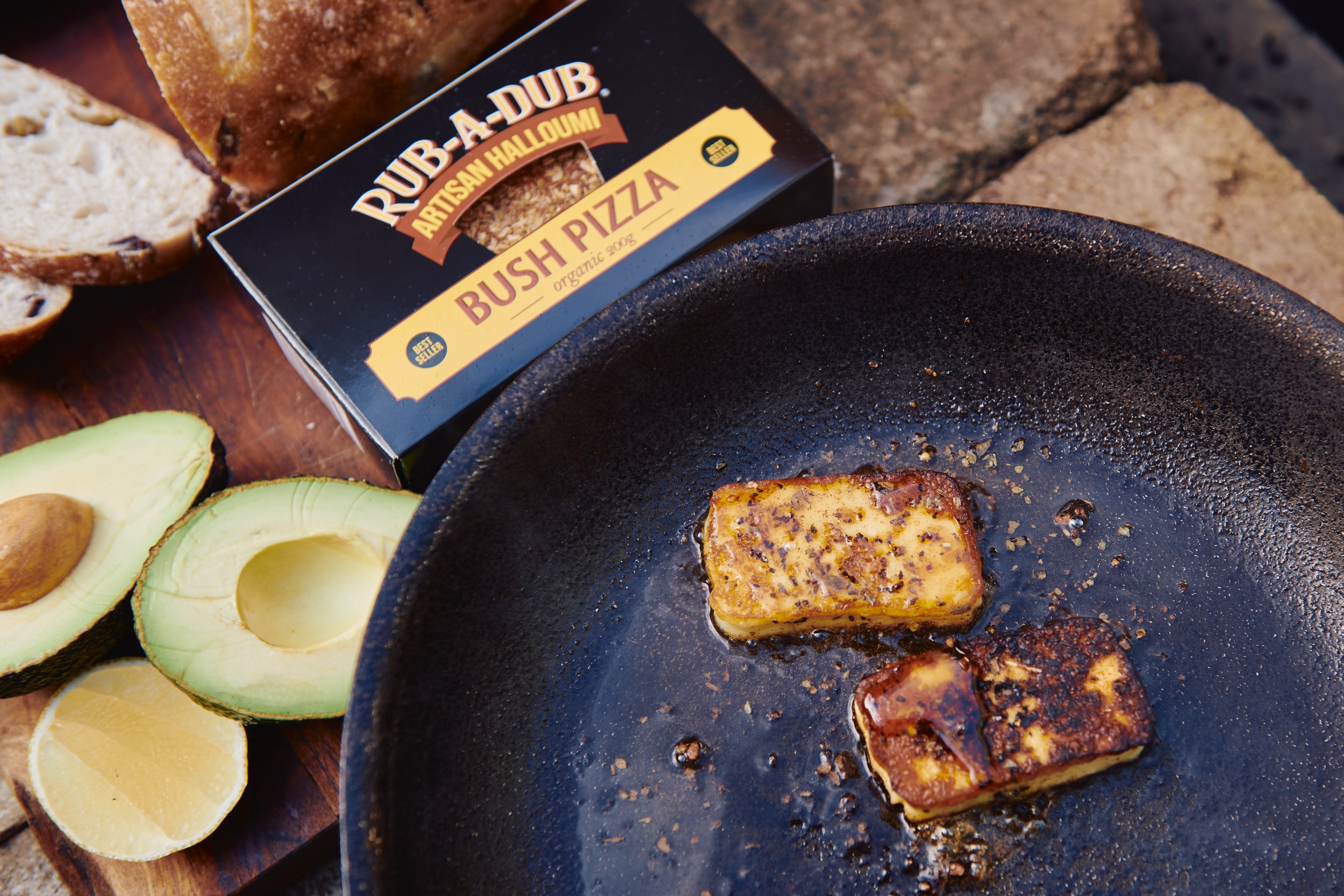 bush pizza honey halloumi